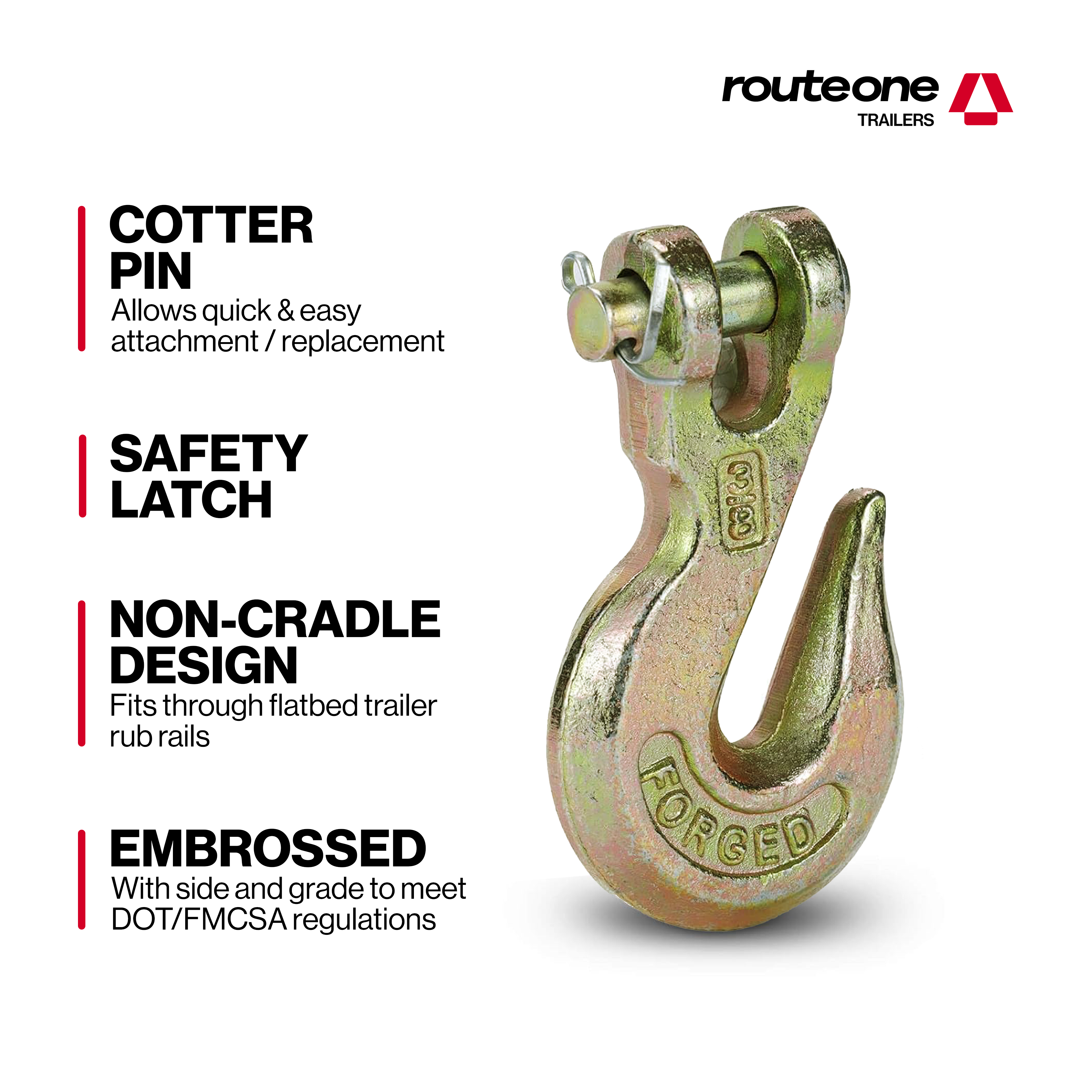 3/8” G70 Slip Hook – 6,600 lb WLL Route One Trailers