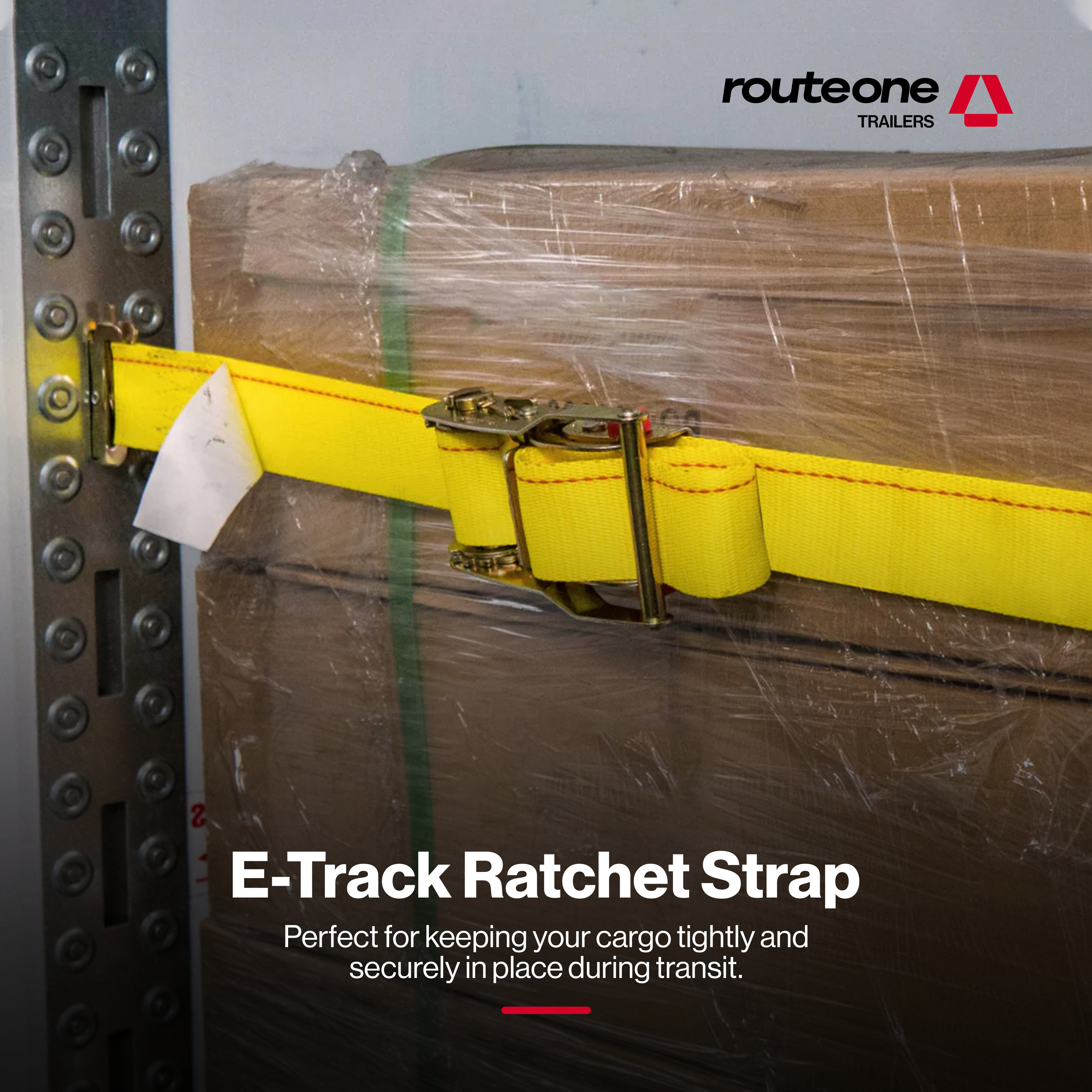 2” x 16’ Ratchet Strap for E-Track Systems | Cargo Tie Down Route One Trailers