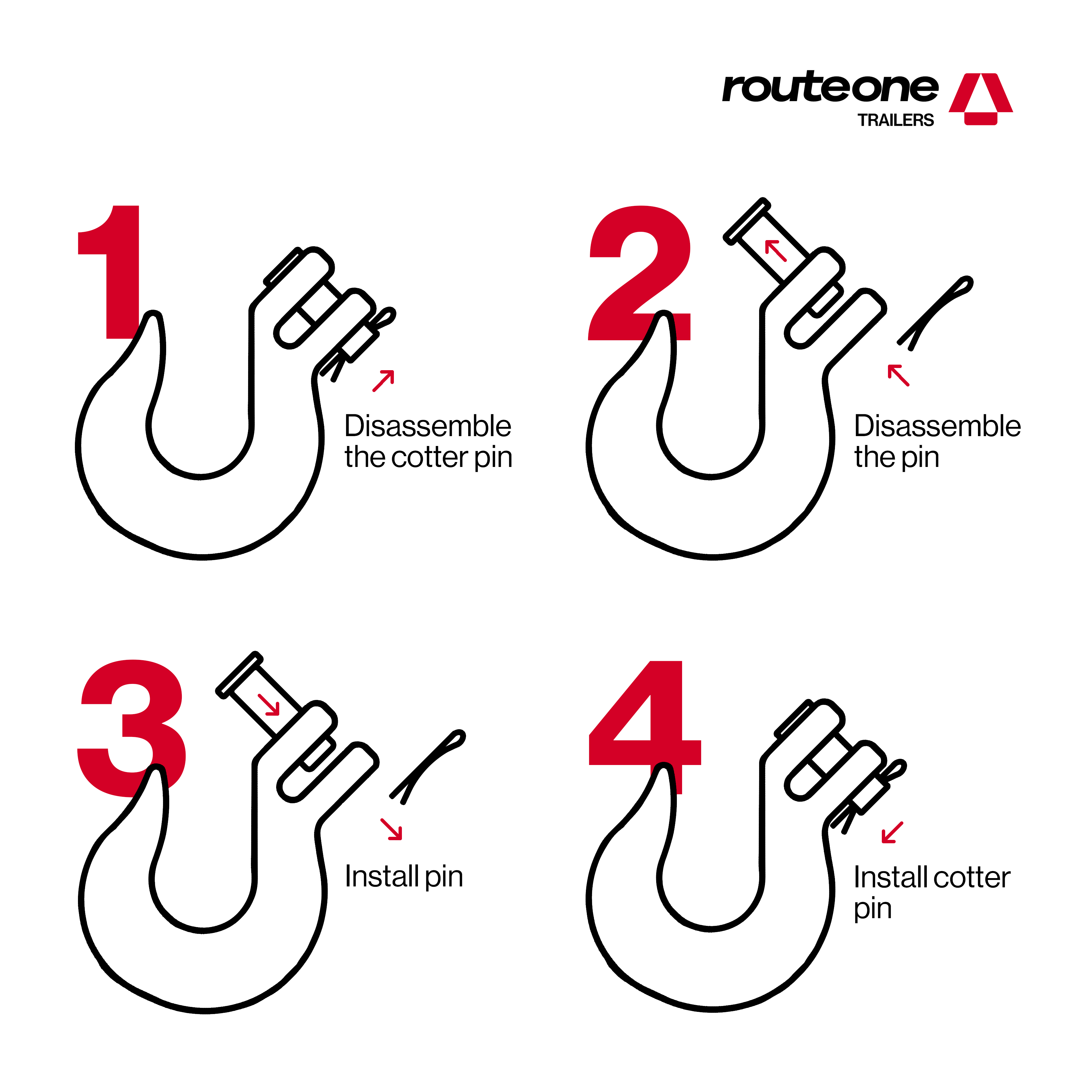 1/2” G70 Slip Hook – 11,300 lb WLL Route One Trailers