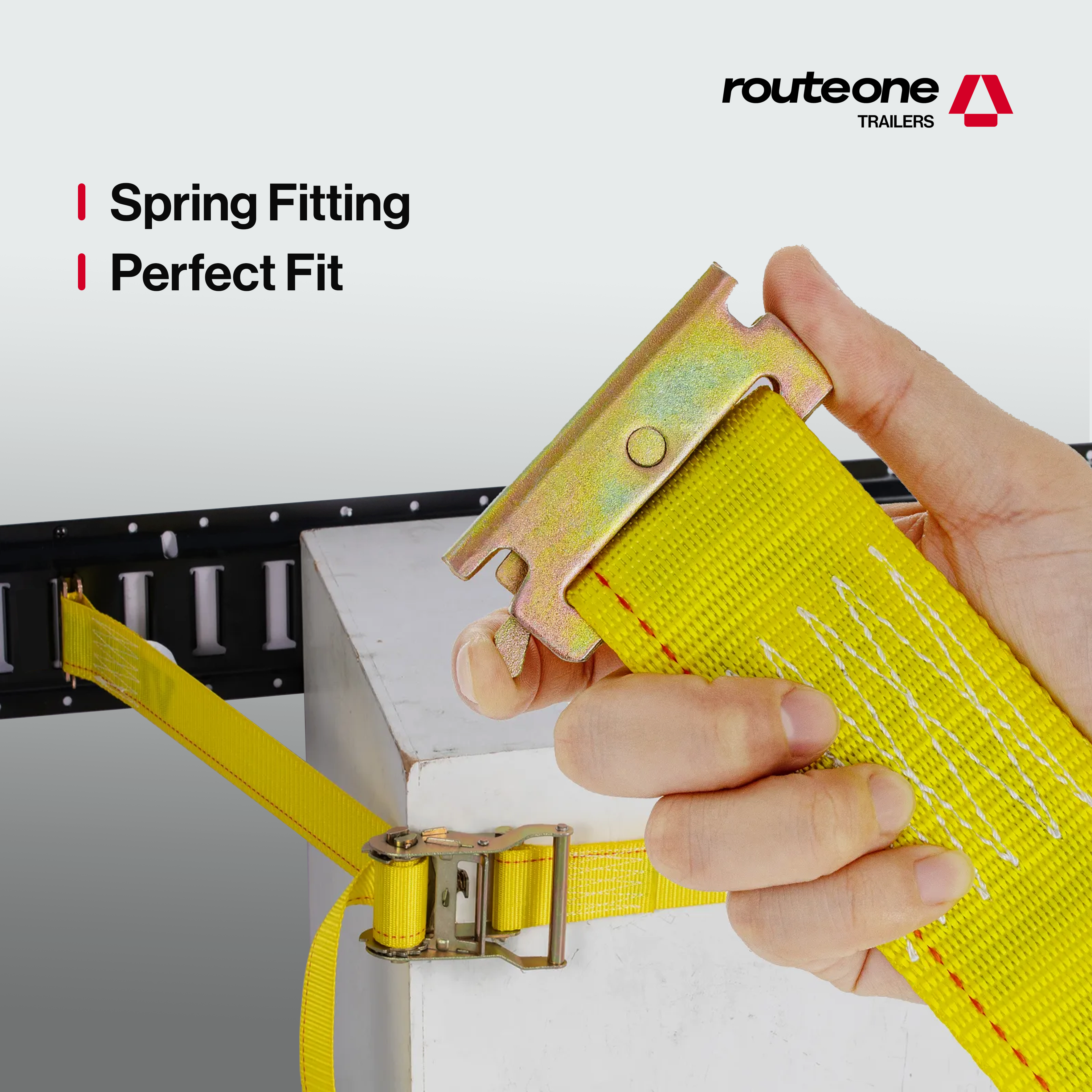 2” x 16’ Ratchet Strap for E-Track Systems | Cargo Tie Down Route One Trailers