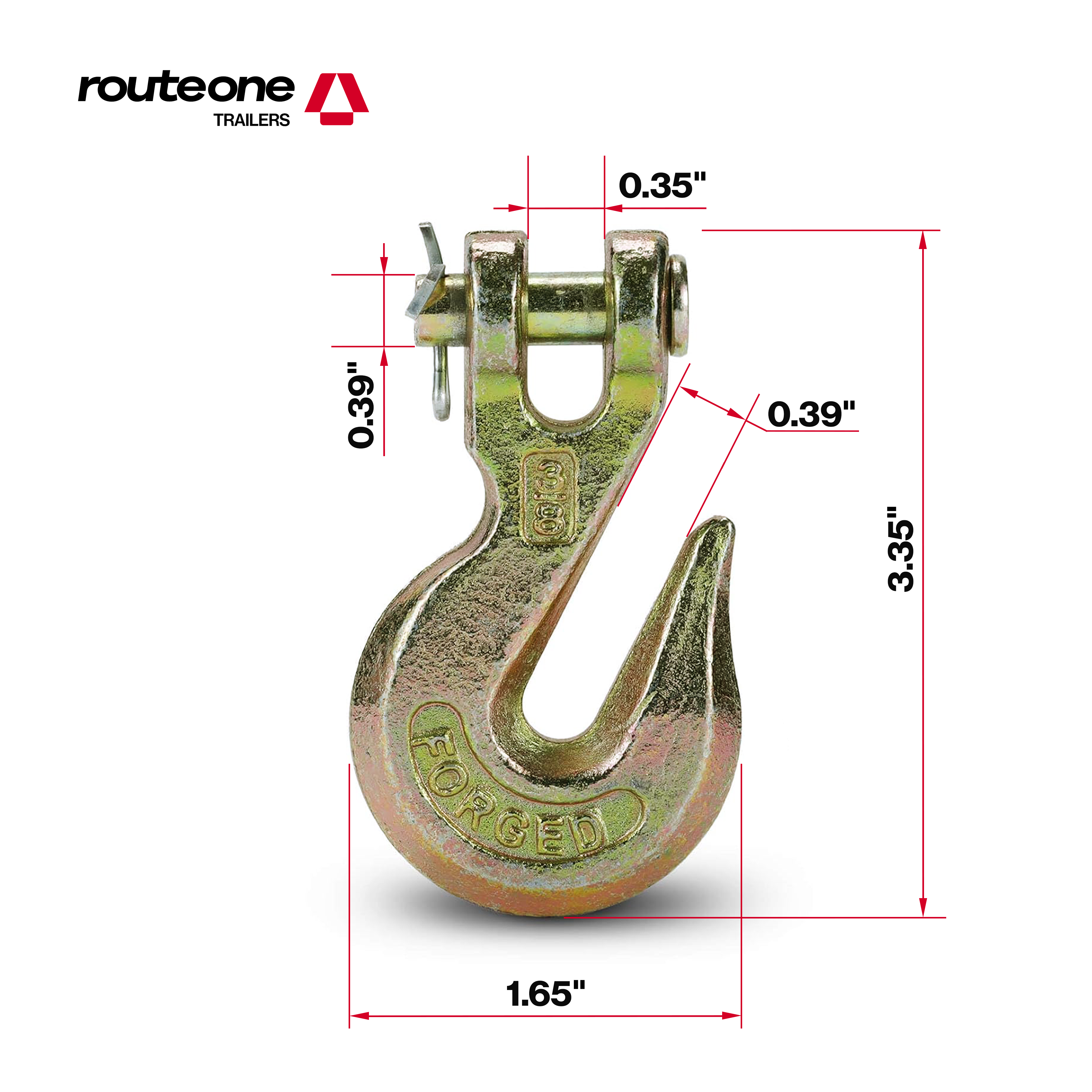 3/8” G70 Slip Hook – 6,600 lb WLL Route One Trailers