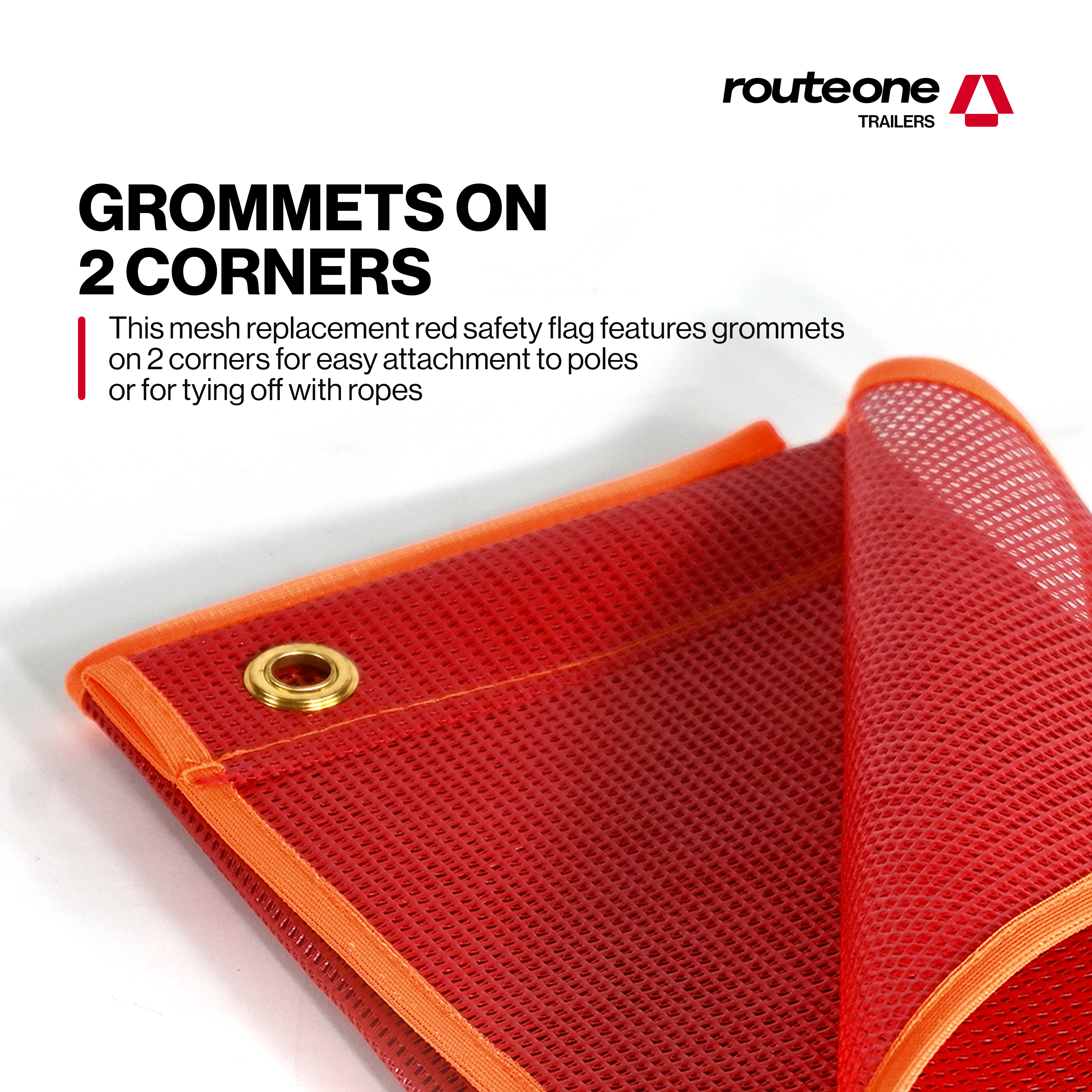 Vinyl Mesh Red Flag W Grommets Route One Trailers