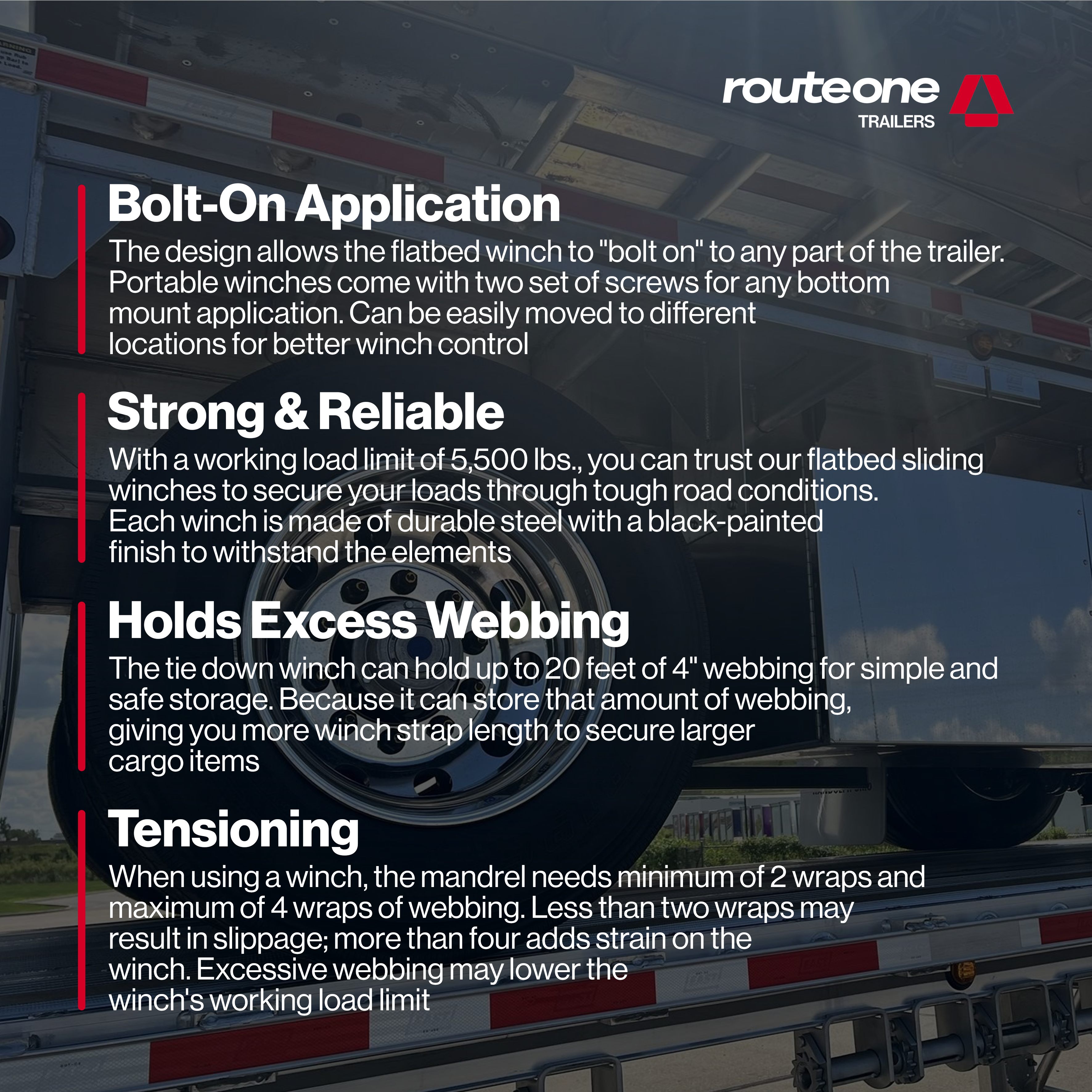 4" Portable Bolt-On-Winch Route One Trailers