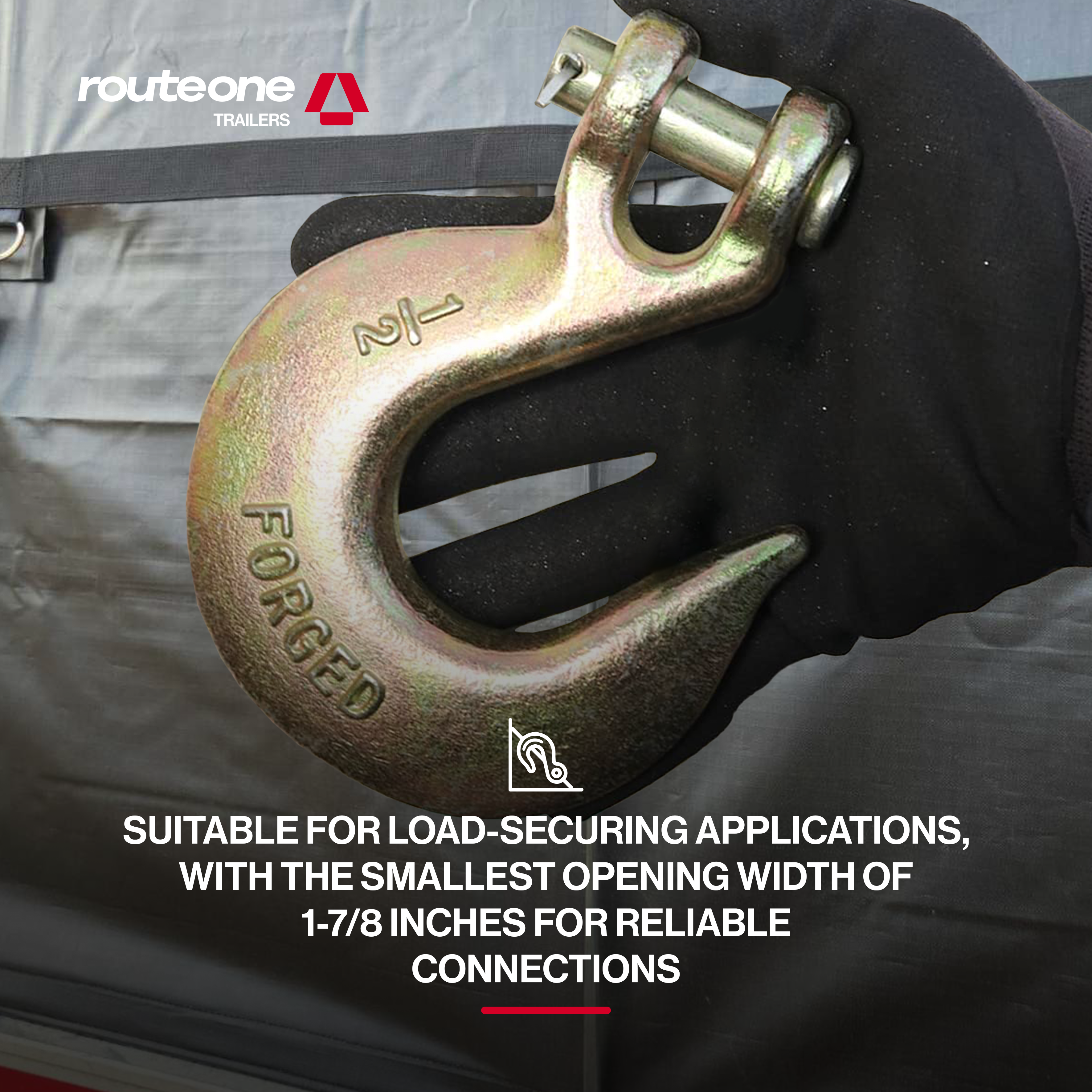 1/2” G70 Slip Hook – 11,300 lb WLL Route One Trailers