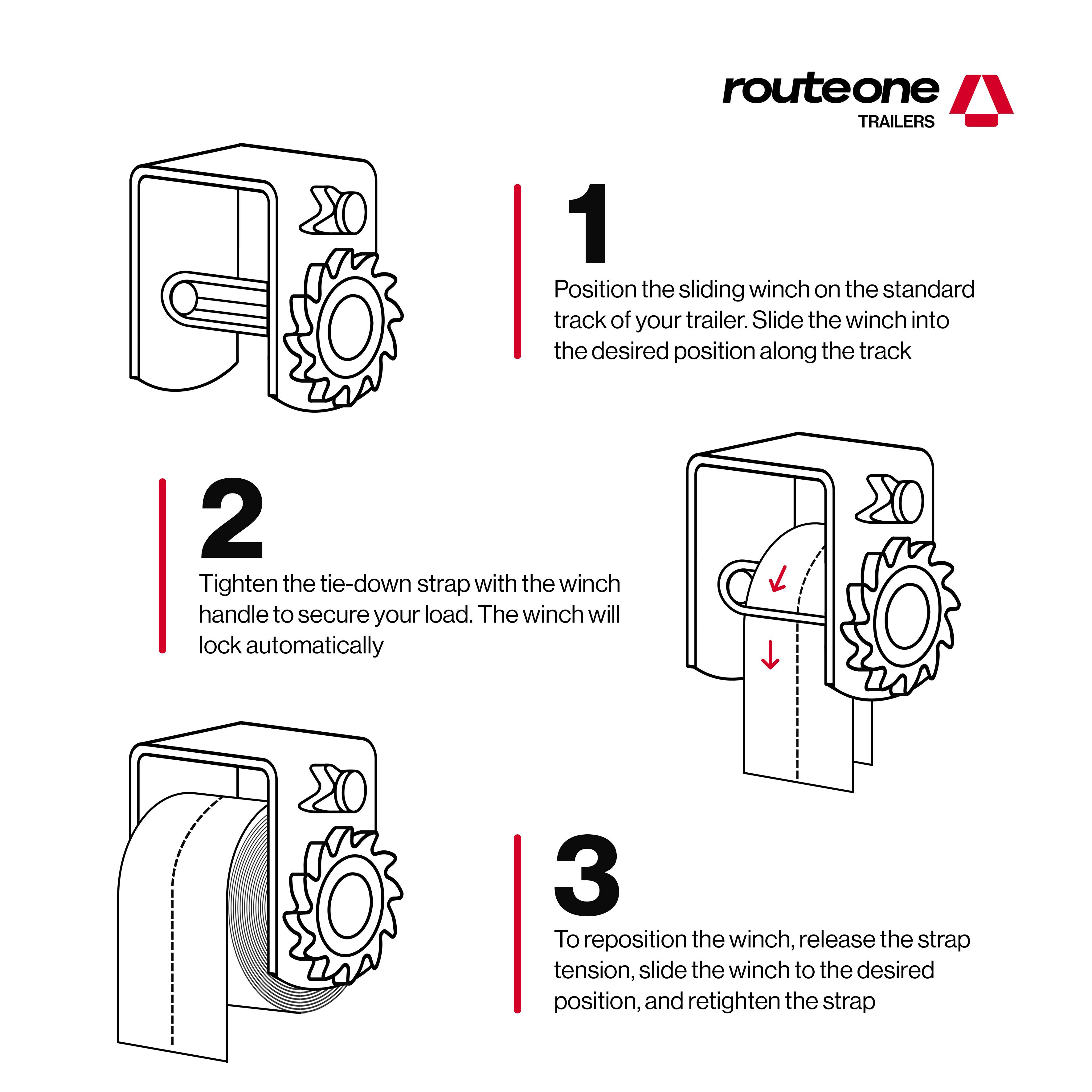 Double LL Sliding Winch FW6 Route One Trailers