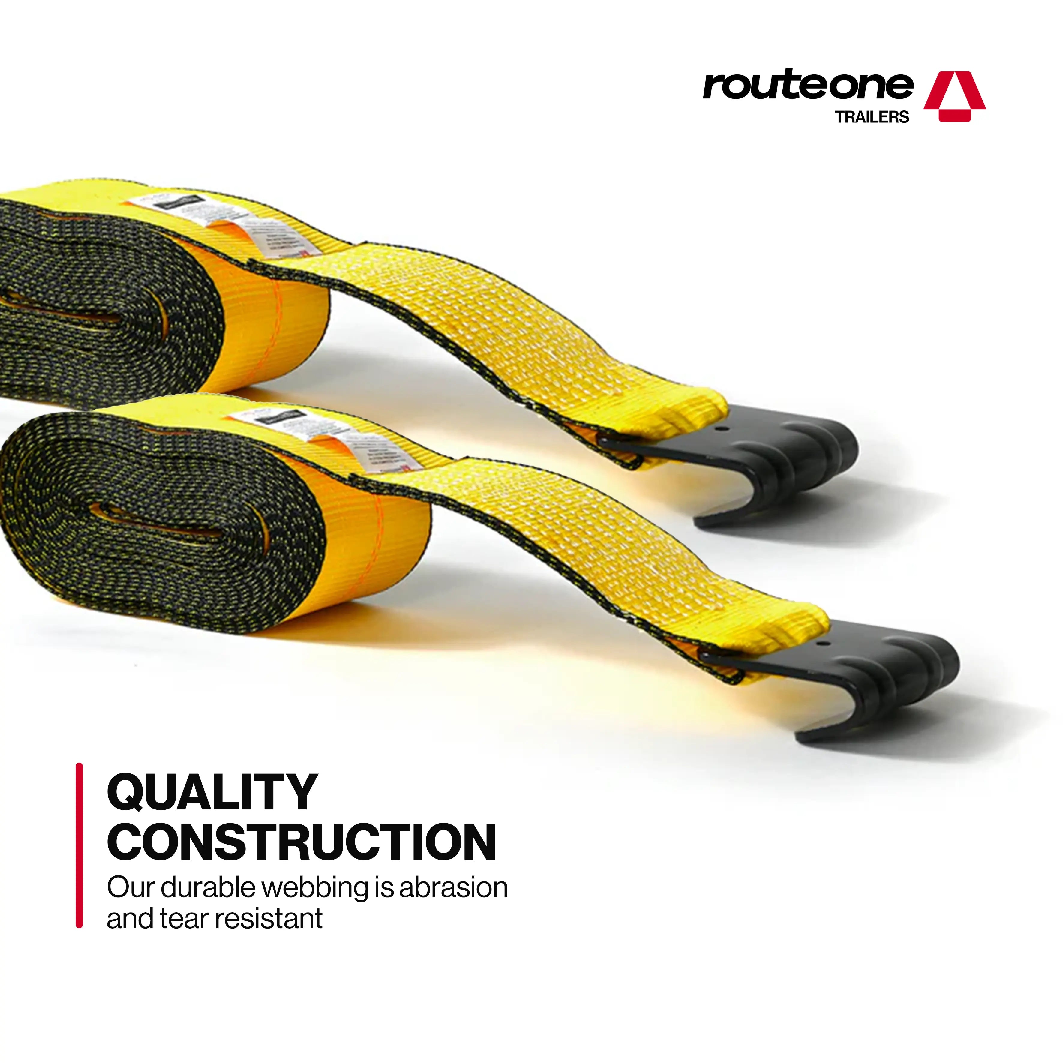 4” x 40’ Heavy-Duty Winch Strap w/ Flat Hook | Flatbed Trailer Route One Trailers