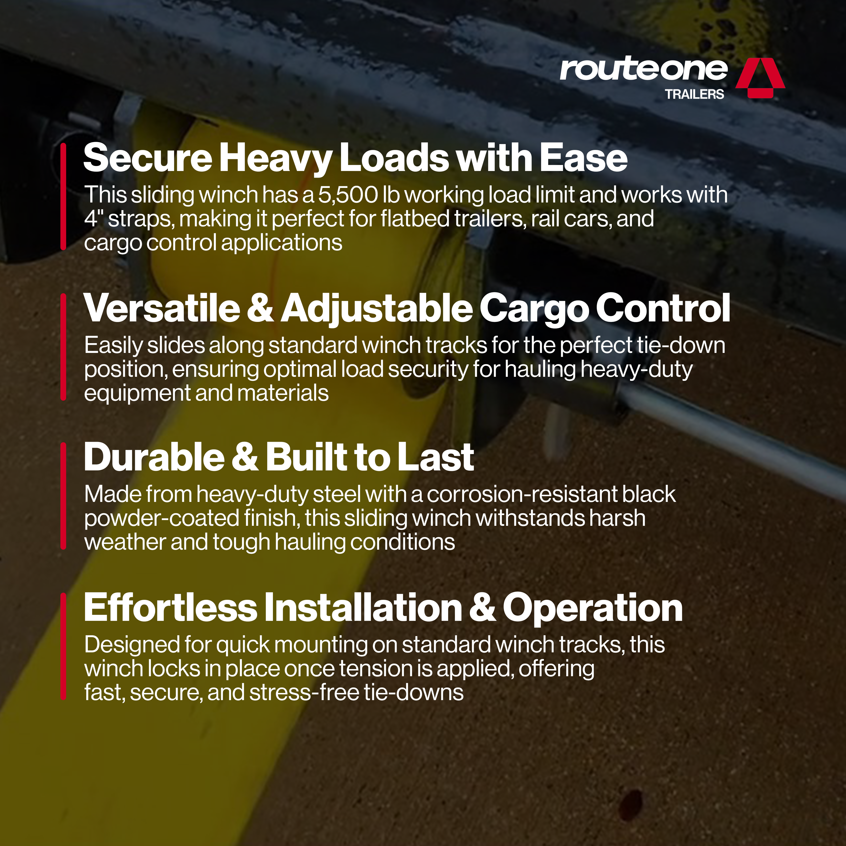 Double LL Sliding Winch FW6 Route One Trailers