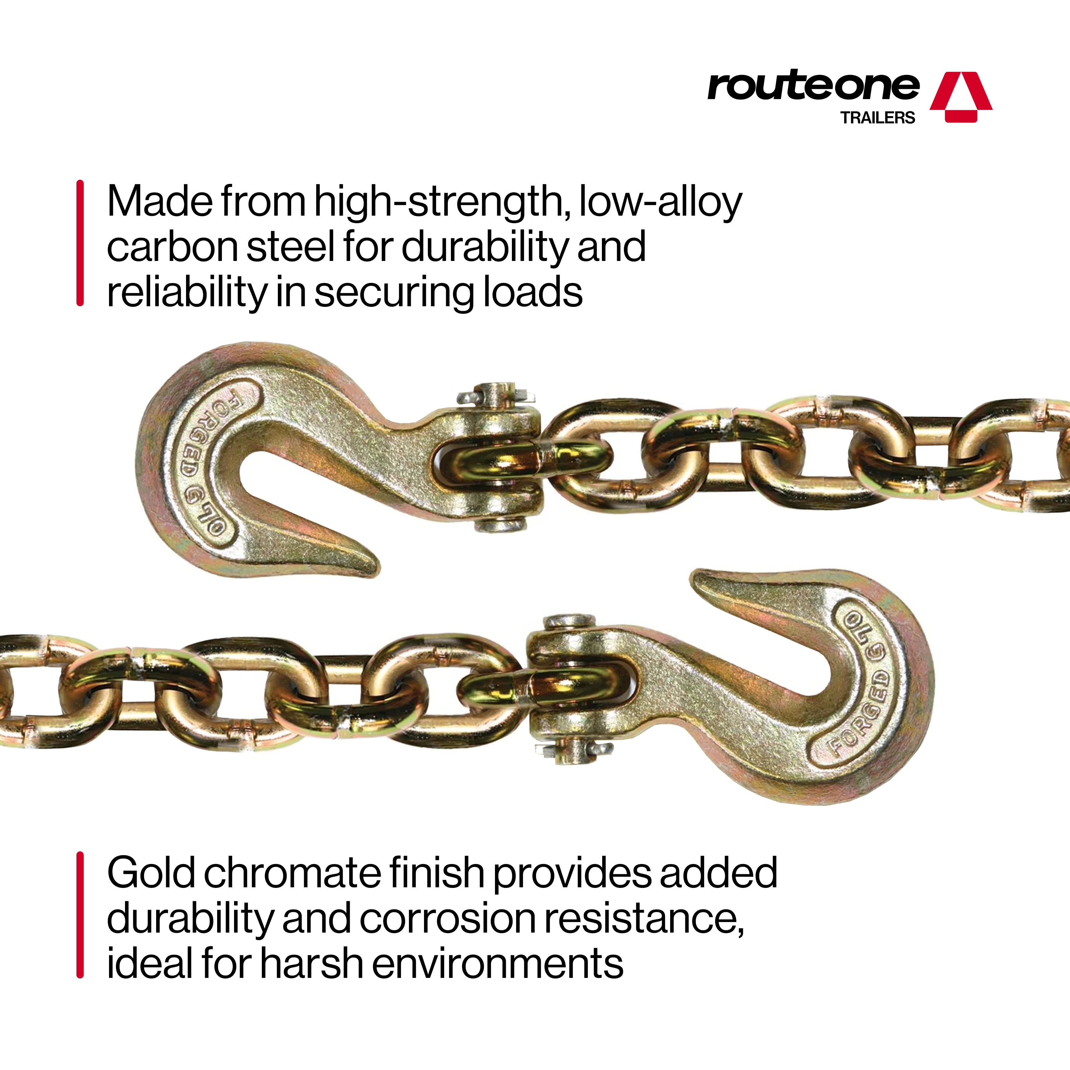 3/8” G70 Slip Hook – 6,600 lb WLL Route One Trailers