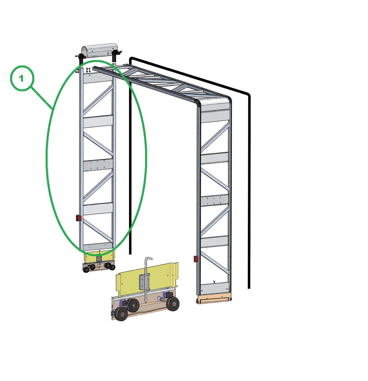 Front Bow Truss Assy 100" (driver side) Route One Trailers