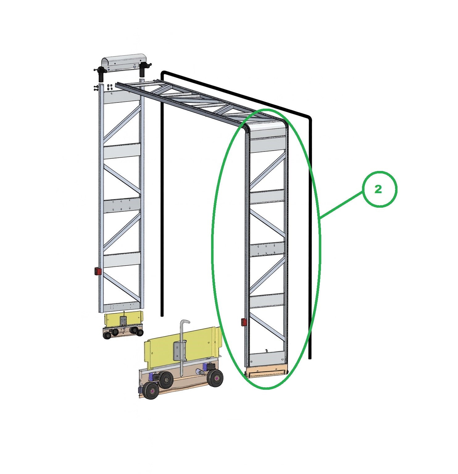 Front Bow Truss Assy 100" (passenger side) Route One Trailers