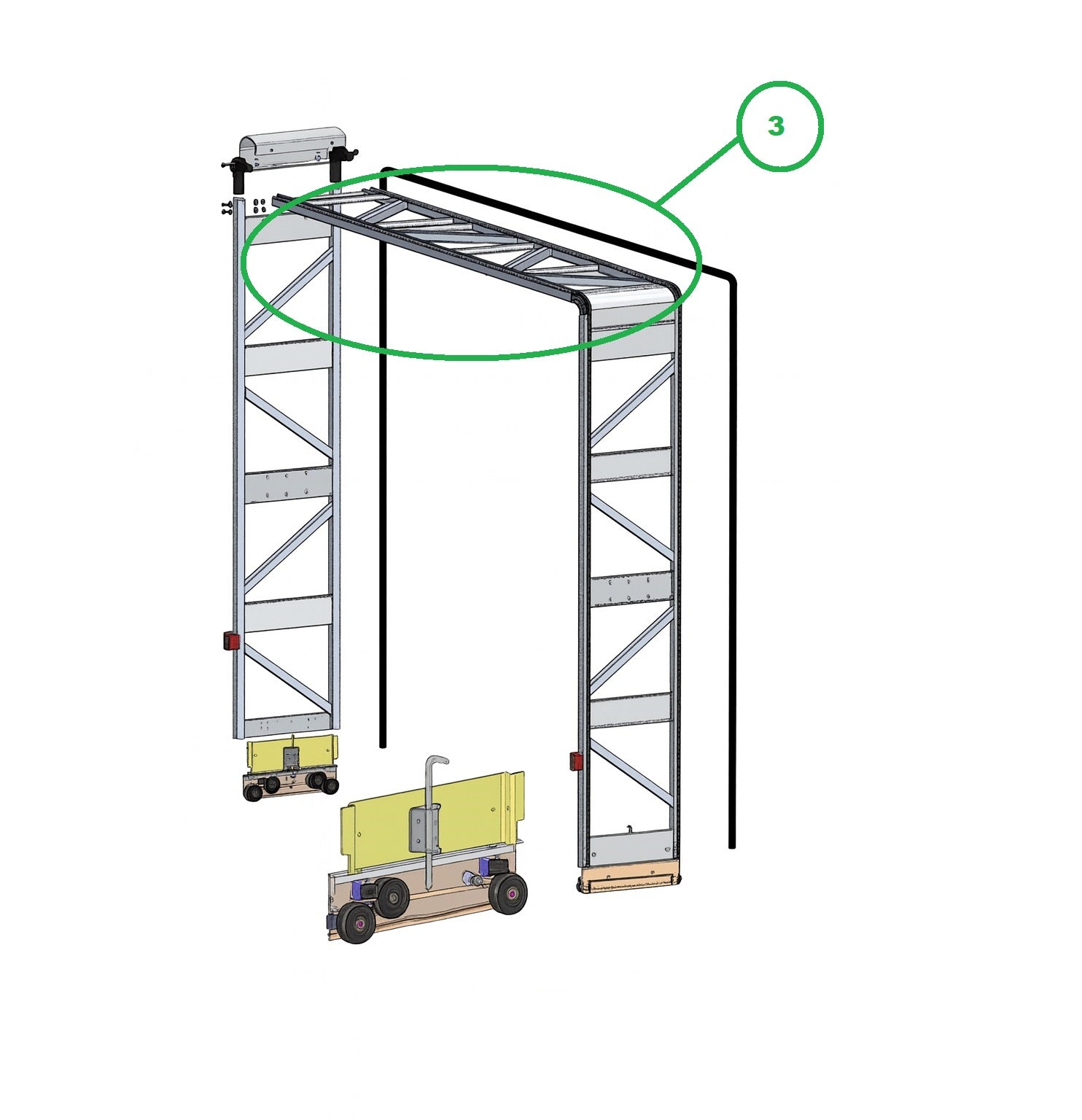 Front/Rear Bow - Main Truss Assy 100" Top Only Route One Trailers