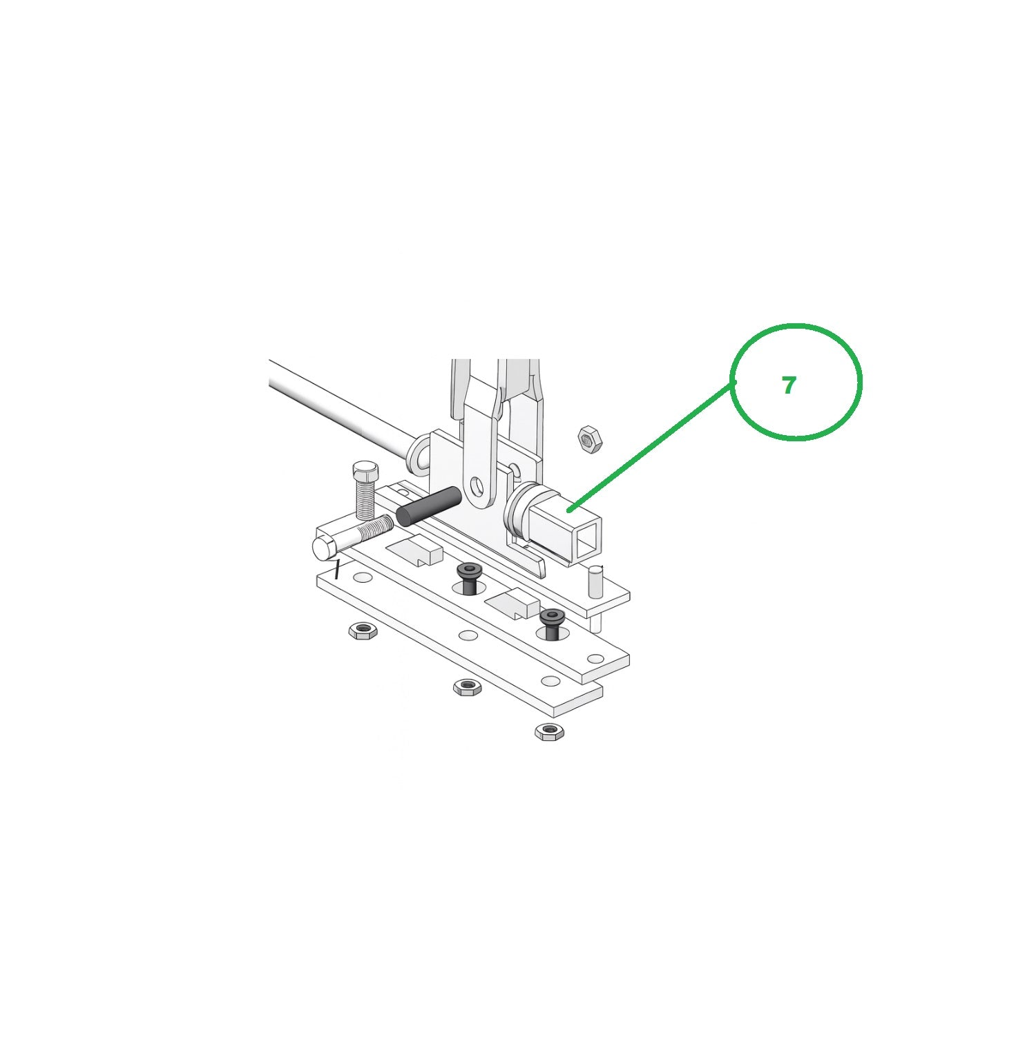Threaded Rod Assembly - A-frame Crank Rod Route One Trailers