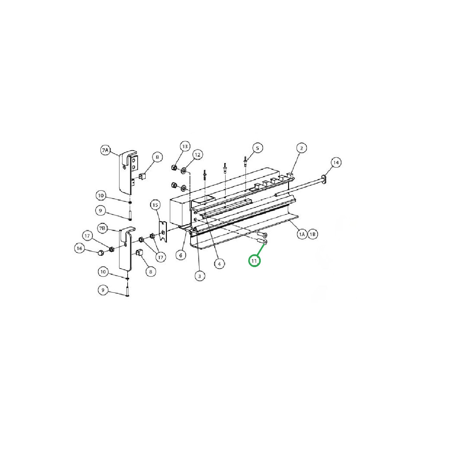 Aero Rail Bolt 1/2-13 x 1 3/4 FH Cap Screw Route One Trailers