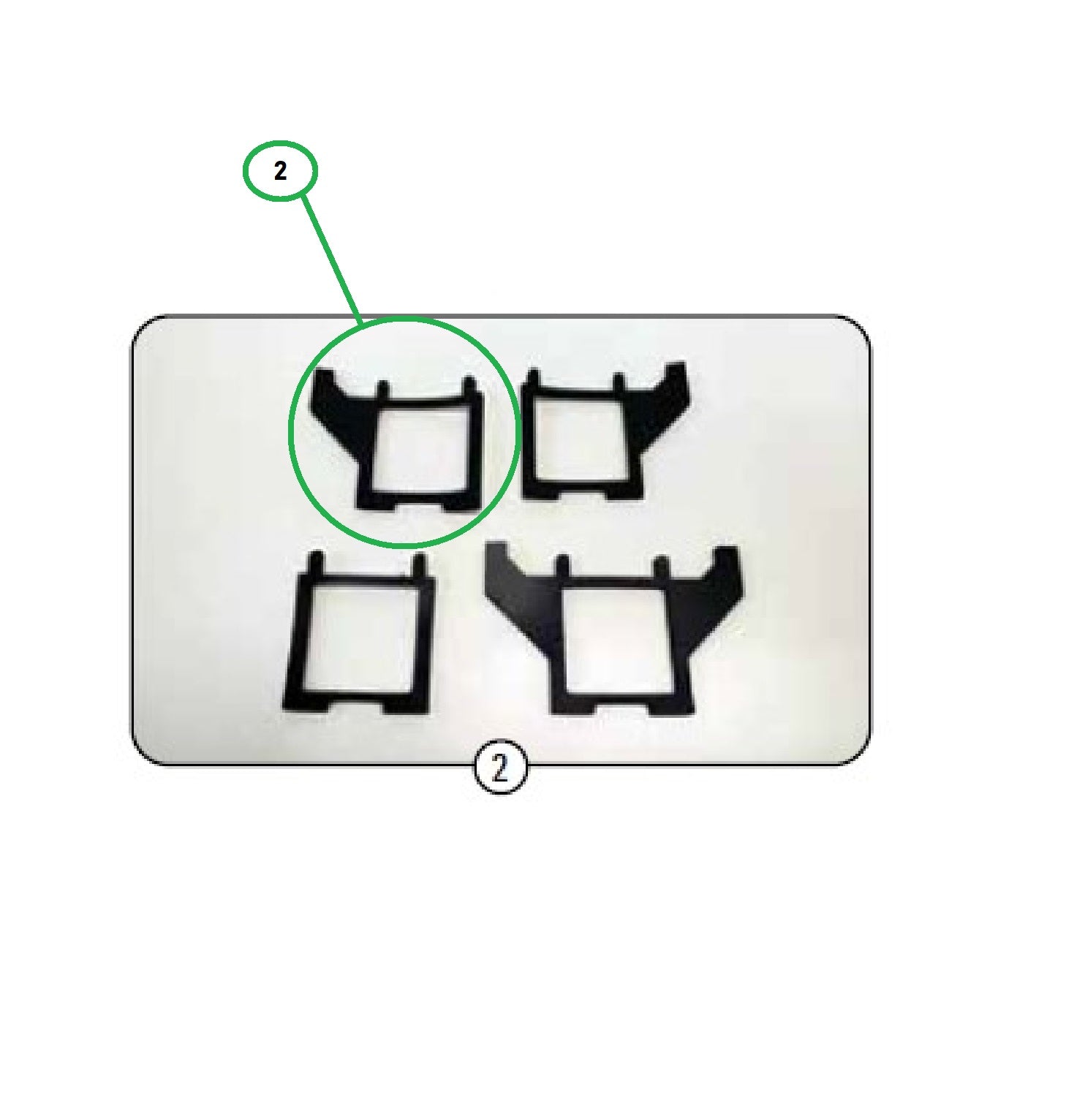 Gasket for front and rear corner left wing