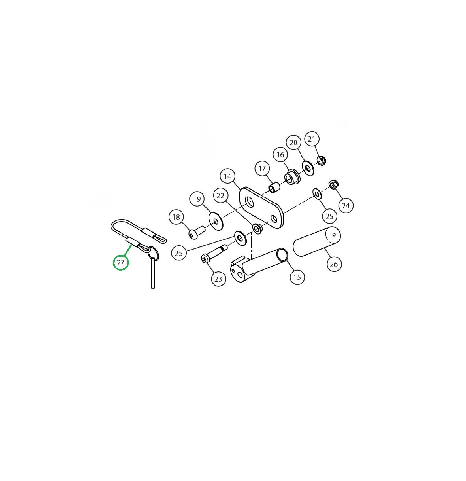 AERO: Rear Pin w/ Cable Assy. Conestoga