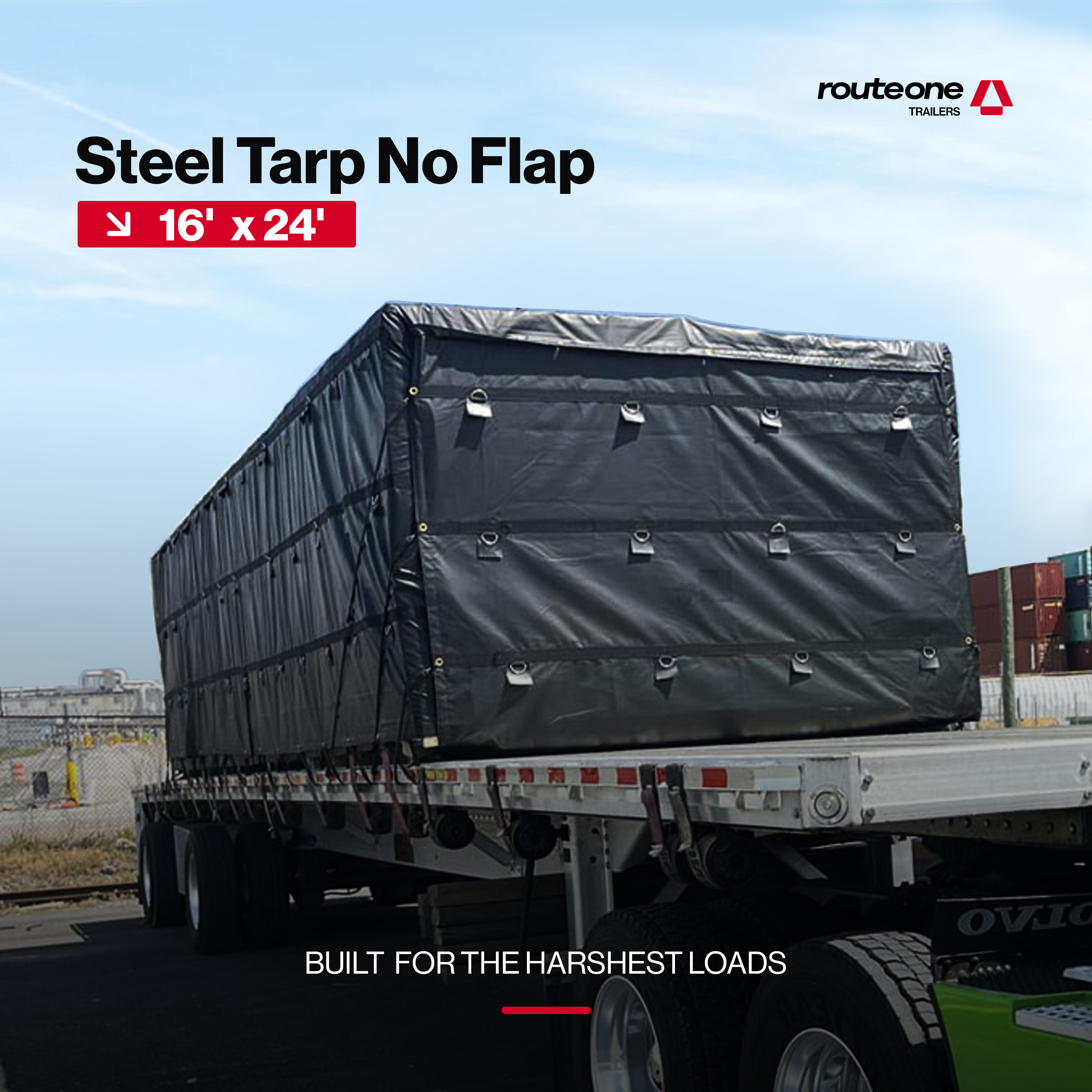Steel Tarp No Flap 16' x 24' Route One Trailers