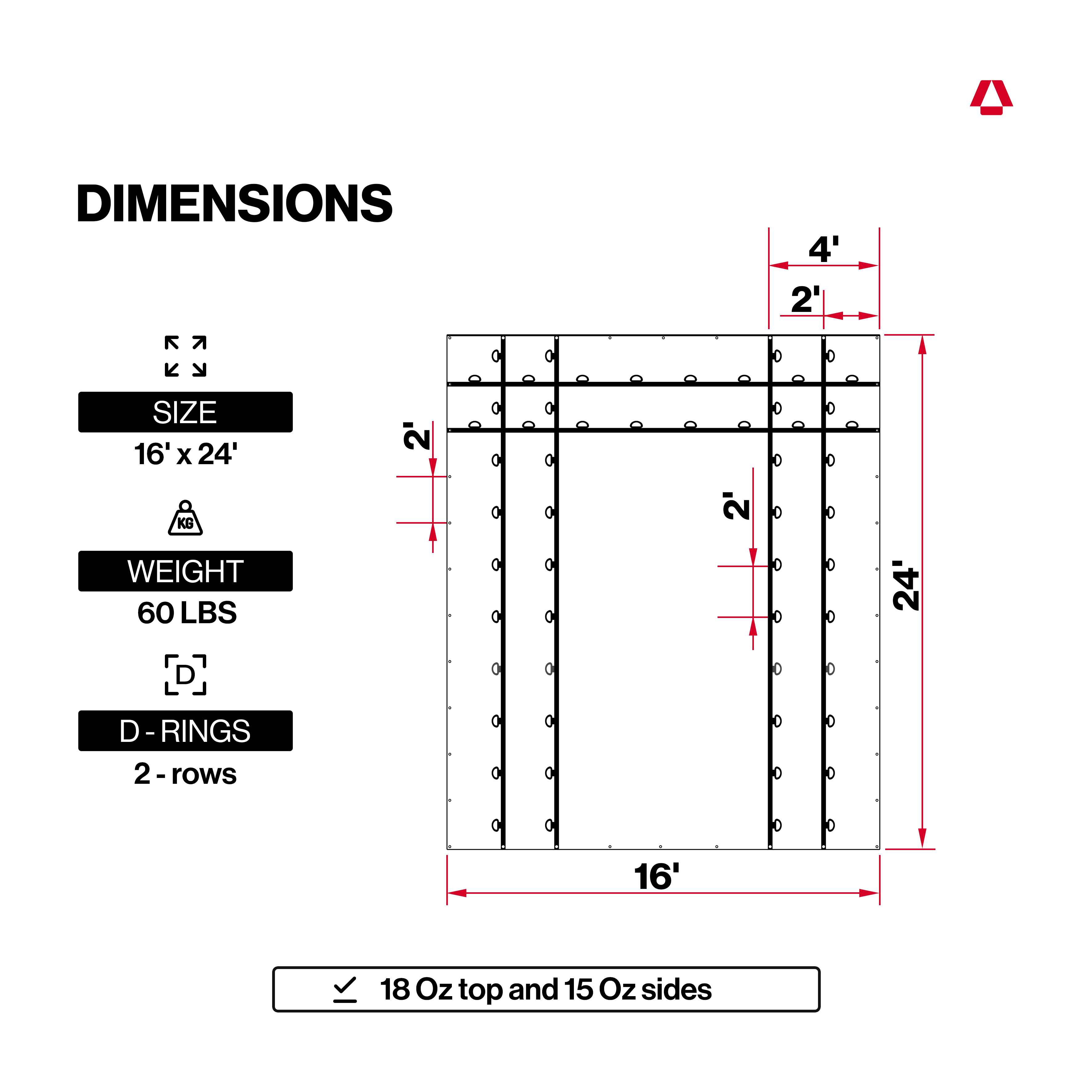 Steel Tarp No Flap 16' x 24' Route One Trailers