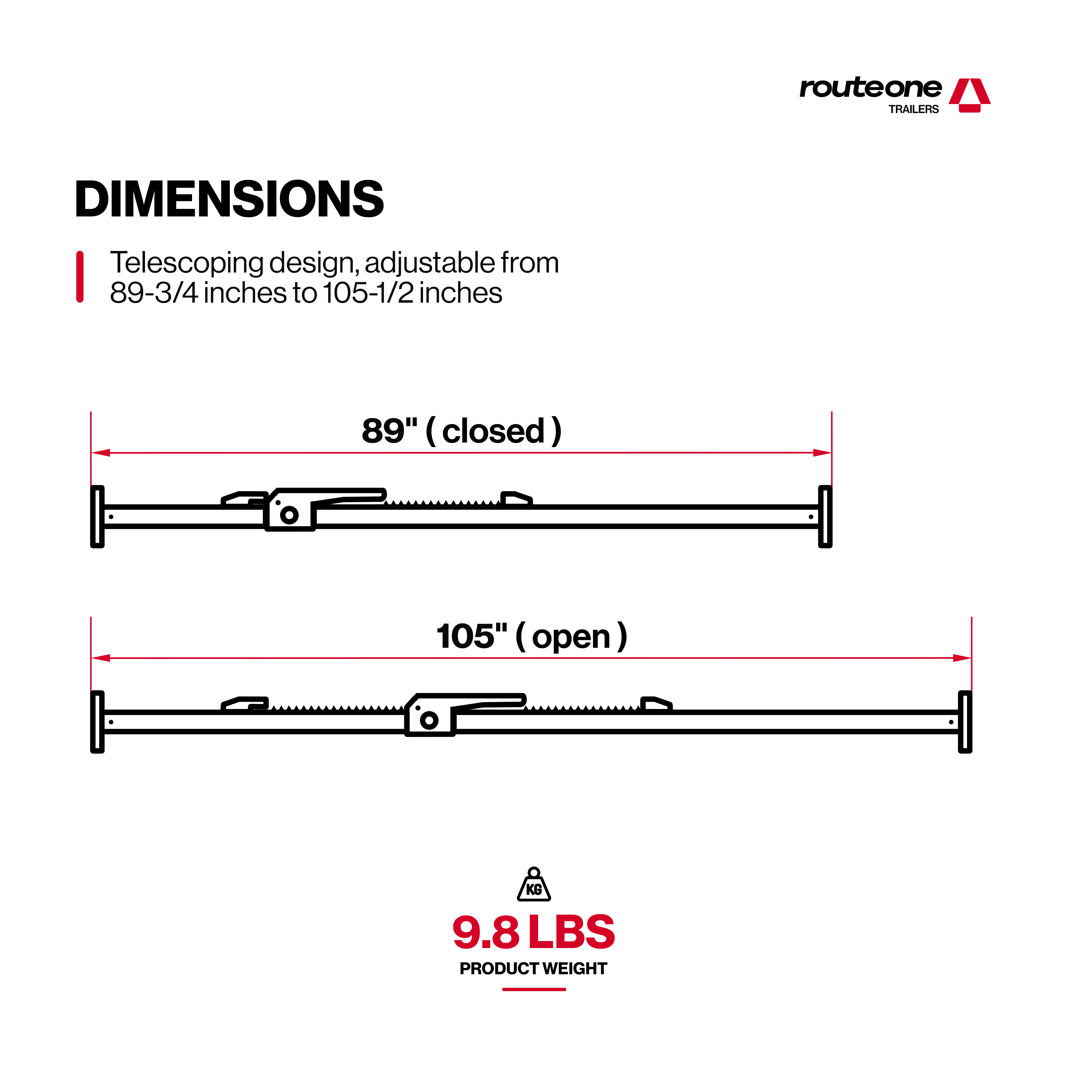 Steel Cargo Bar - 89"-105"