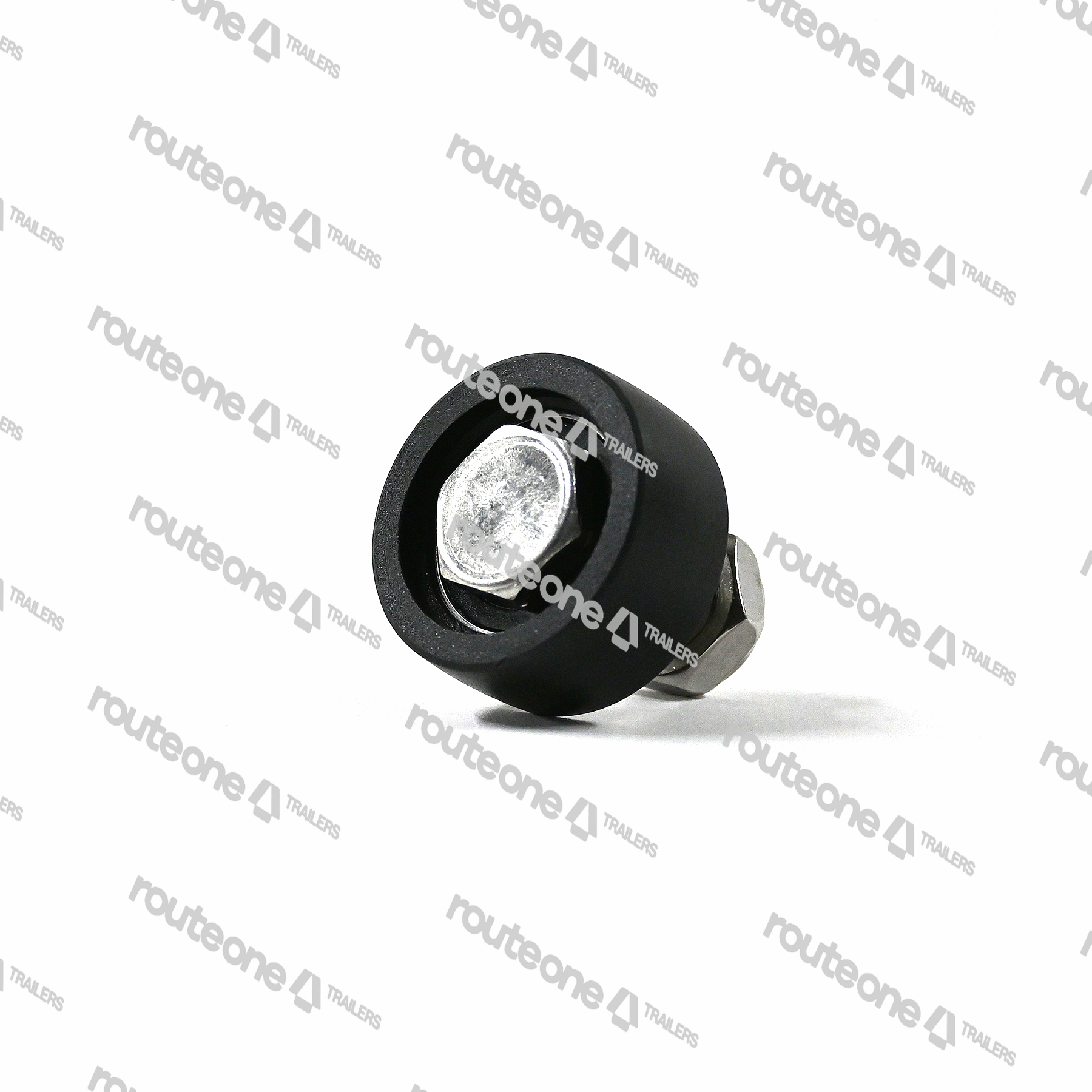 1-1/2" Wheel - Plastic Wheel Assy w/ bolt and nut - Small 1.5" Route One Trailers