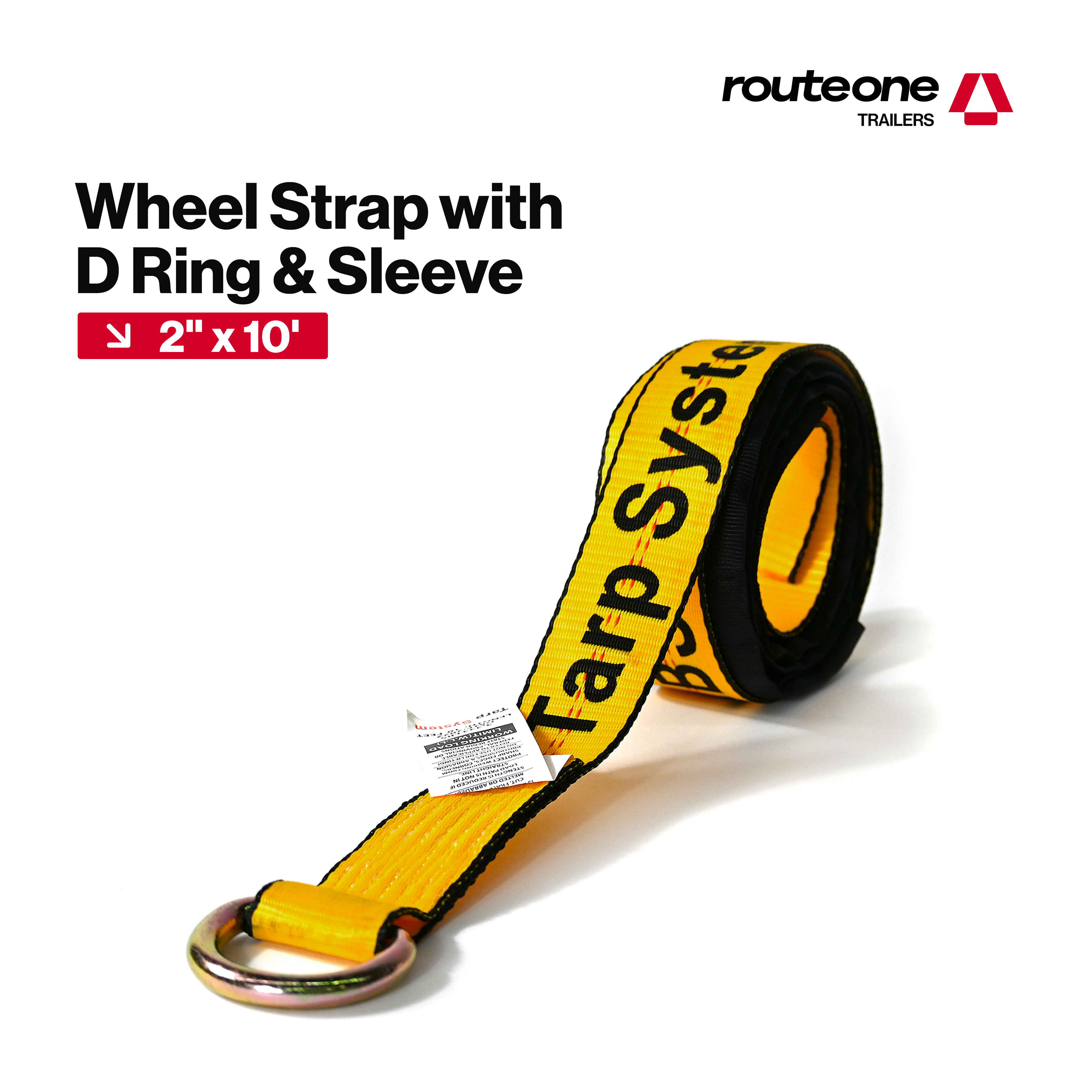 2" x 10' Wheel Strap w D Ring And Sleeve