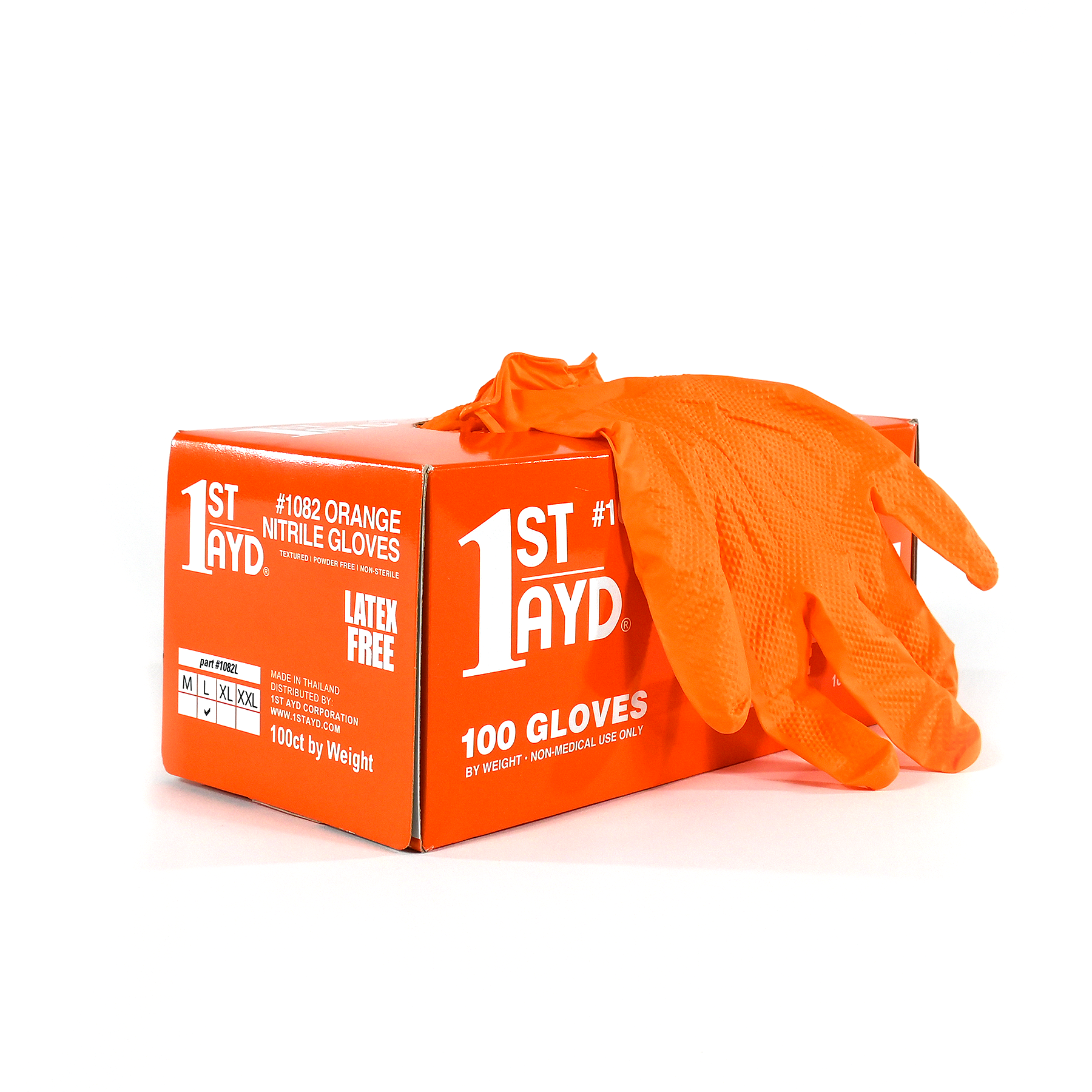 Orange Nitrile Gloves - Large 100