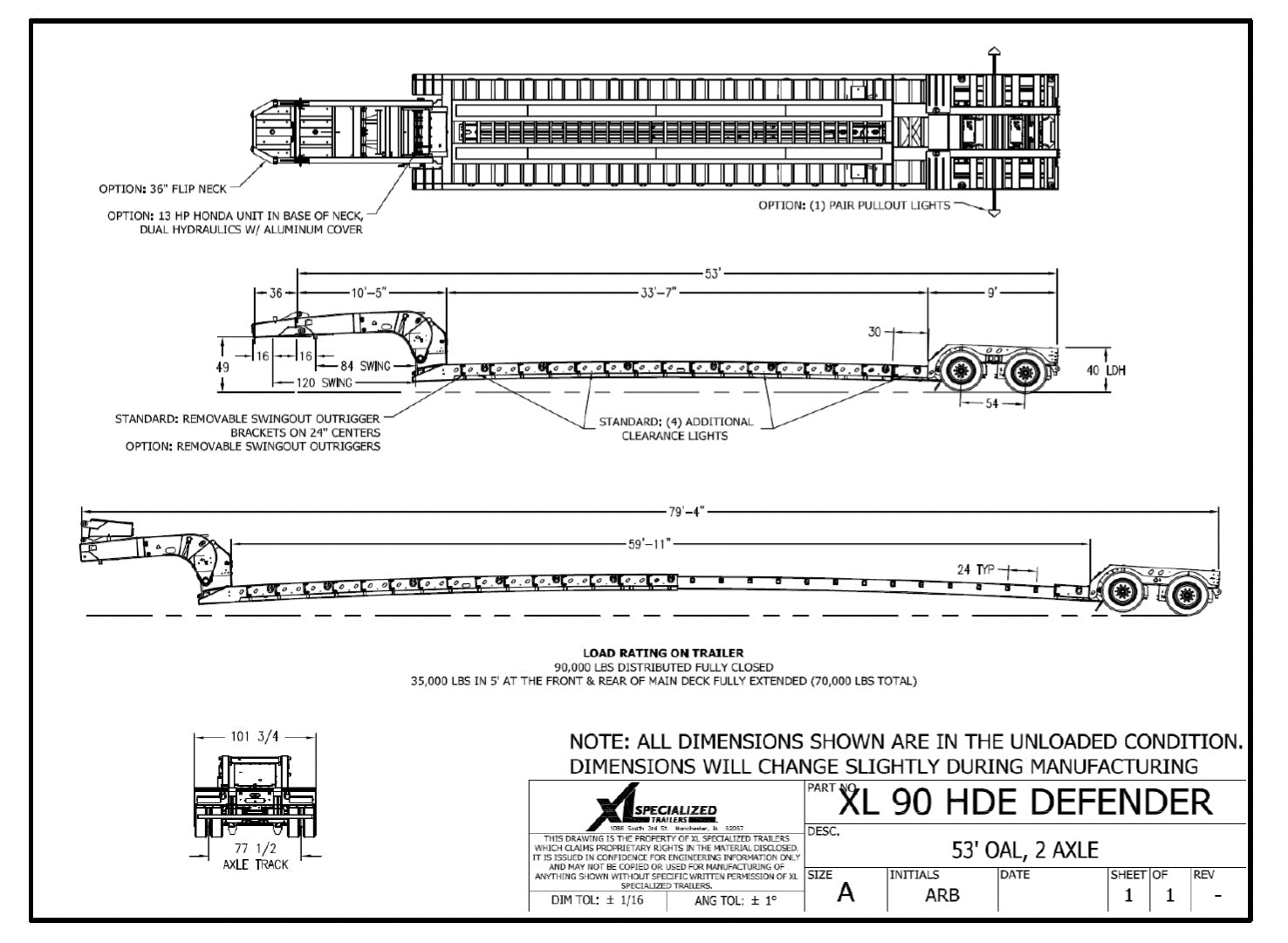 2026 XL 90 HDE Defender Route One Trailers