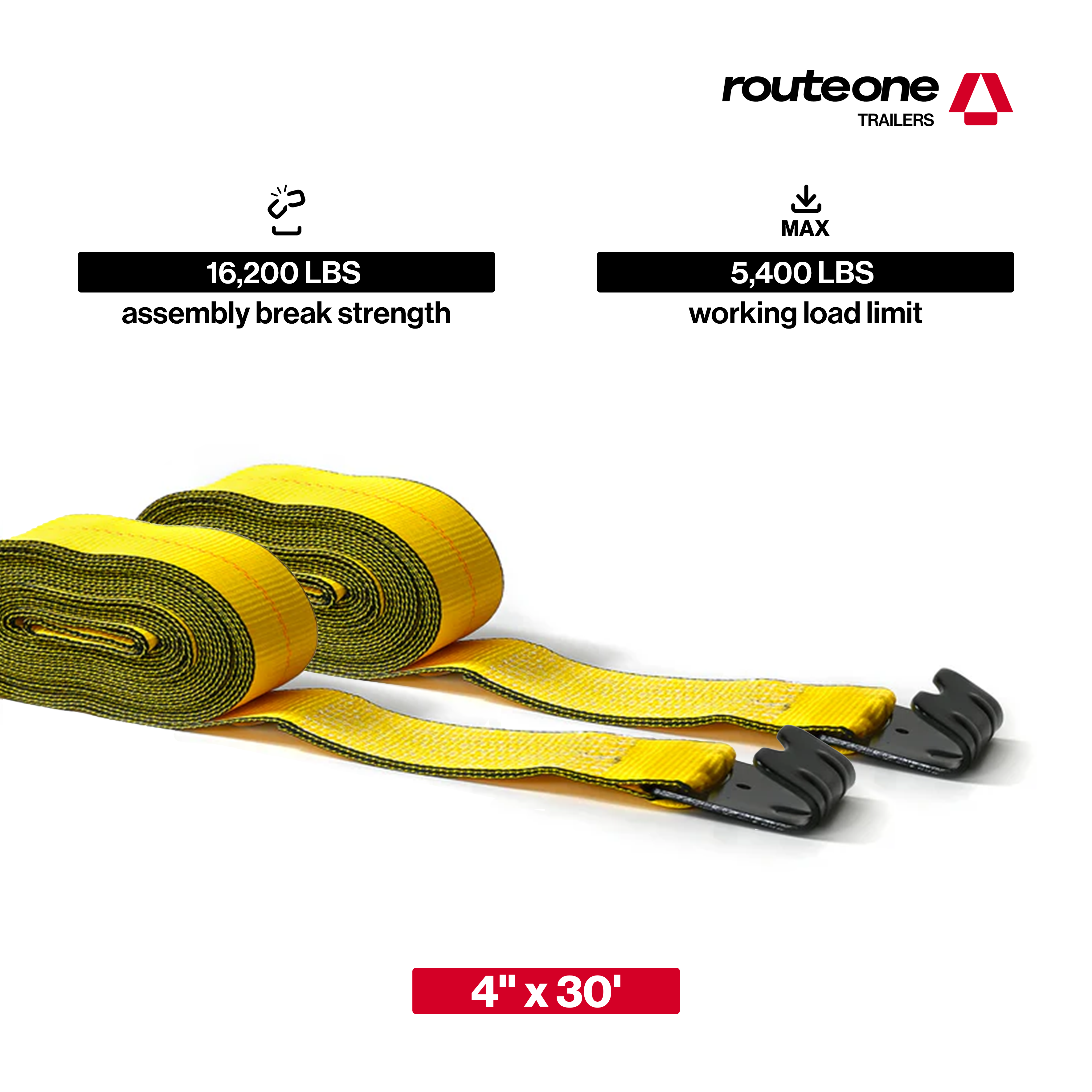 4" x 30' Winch Strap w Flat Hook