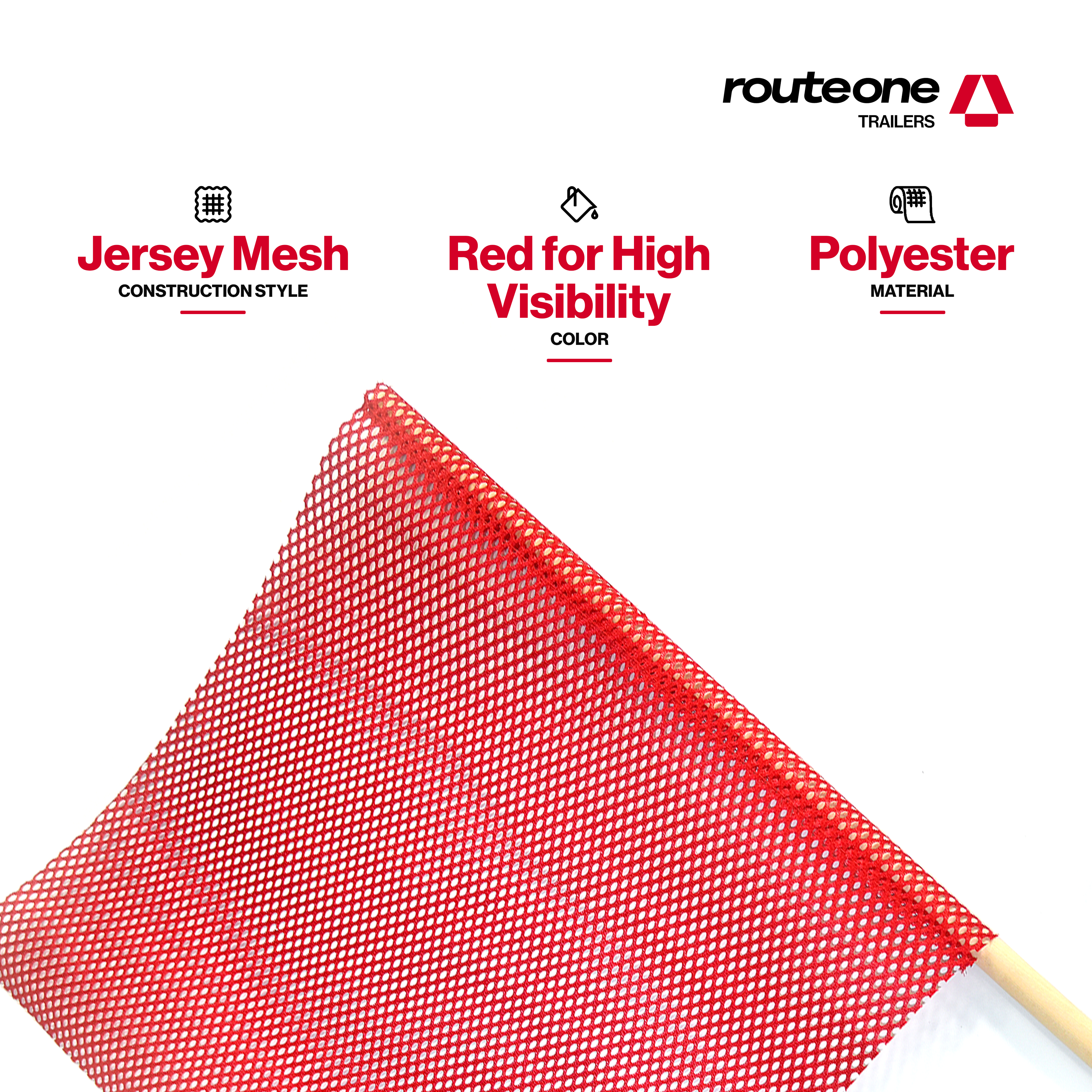 Vinyl Mesh Red Flag W Dowel