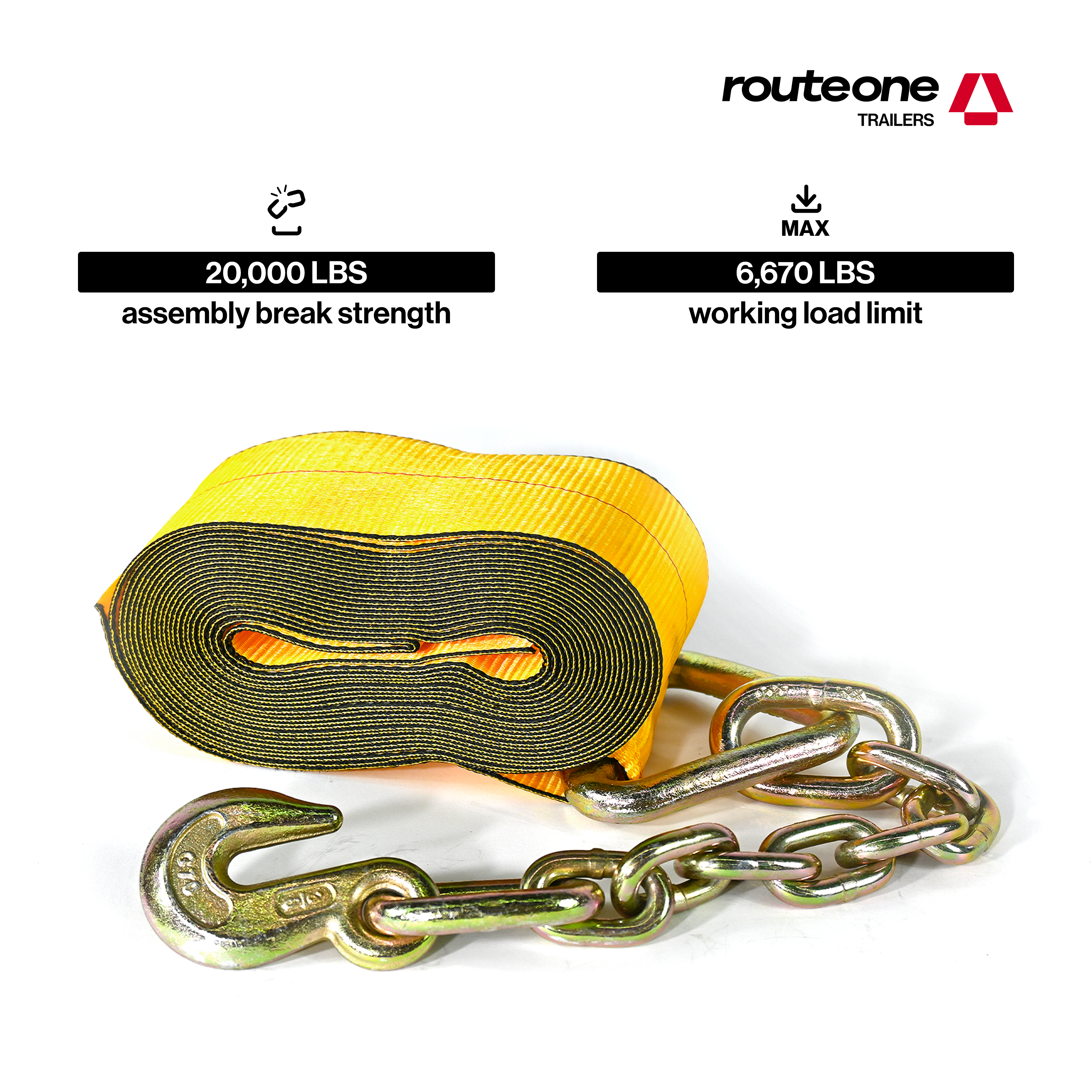 4" x 30' Winch Strap W Chain Anchor Tarp System