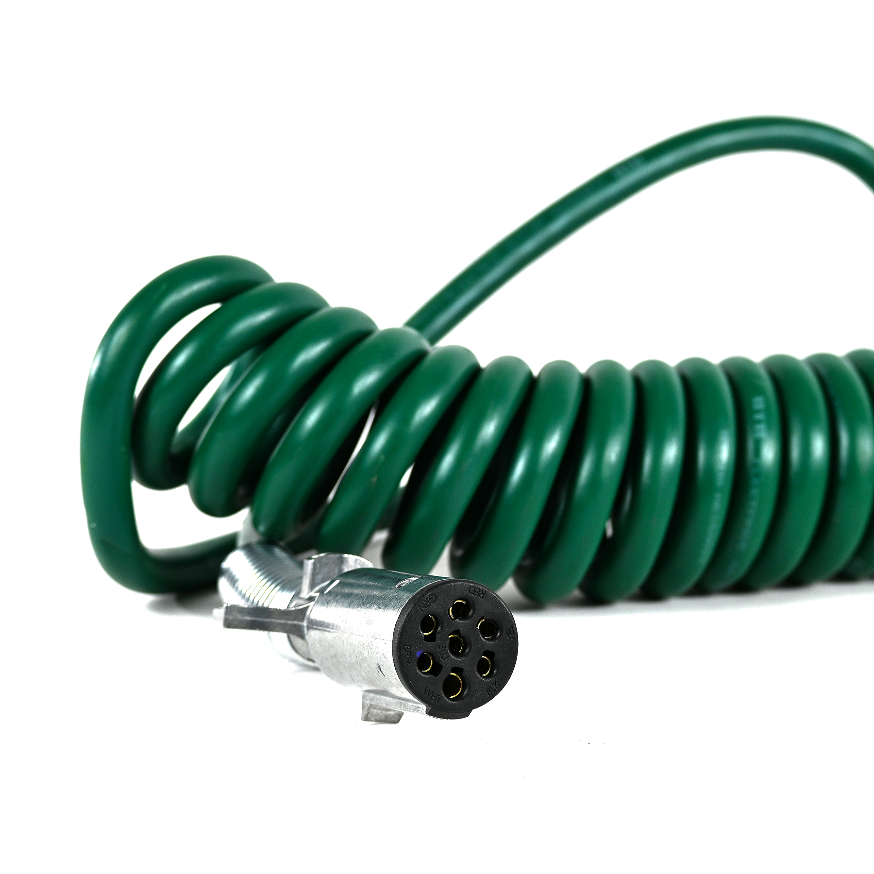 15ft 7-Way Green Coiled