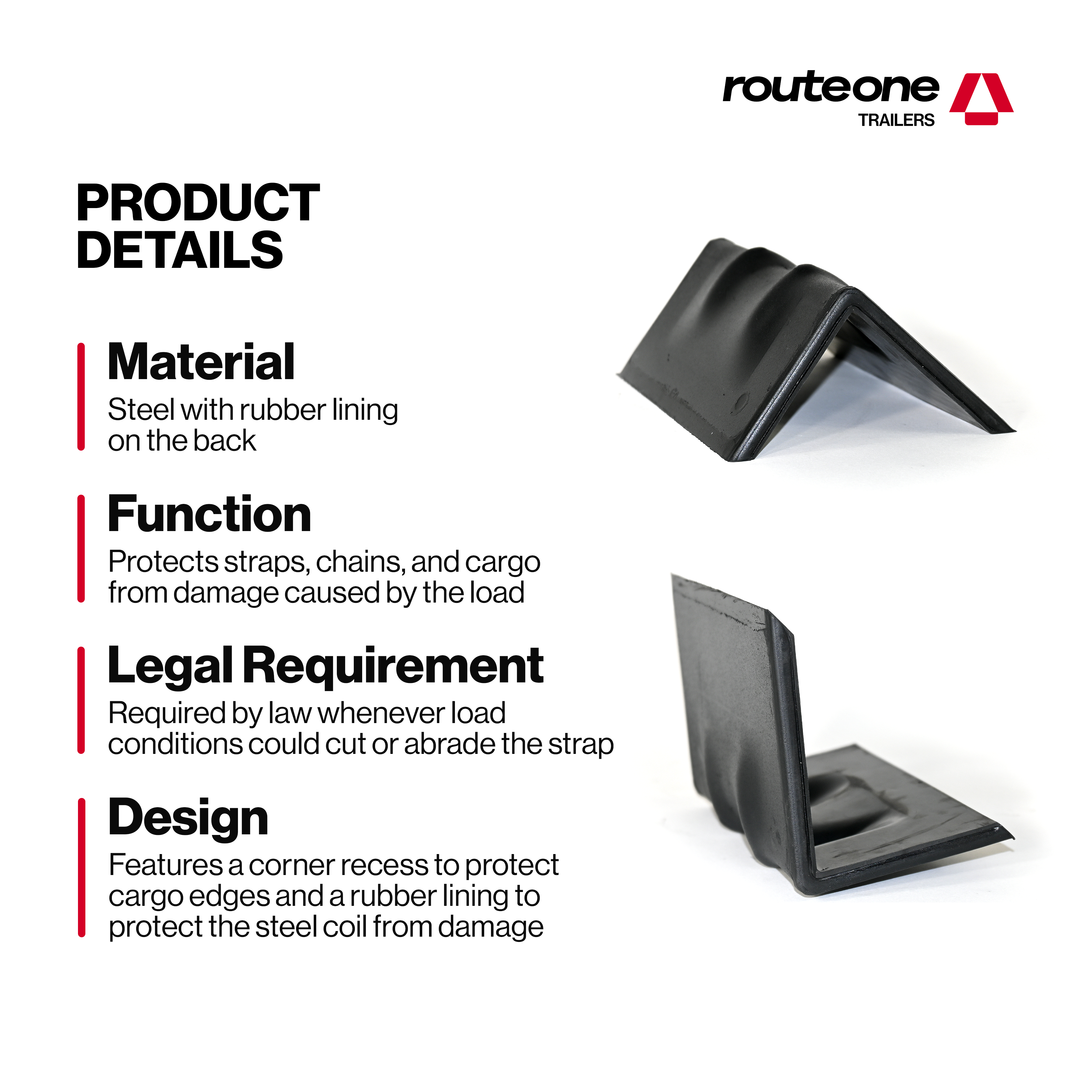 Steel Corner Protector W Rubber Backing 6" x 4”