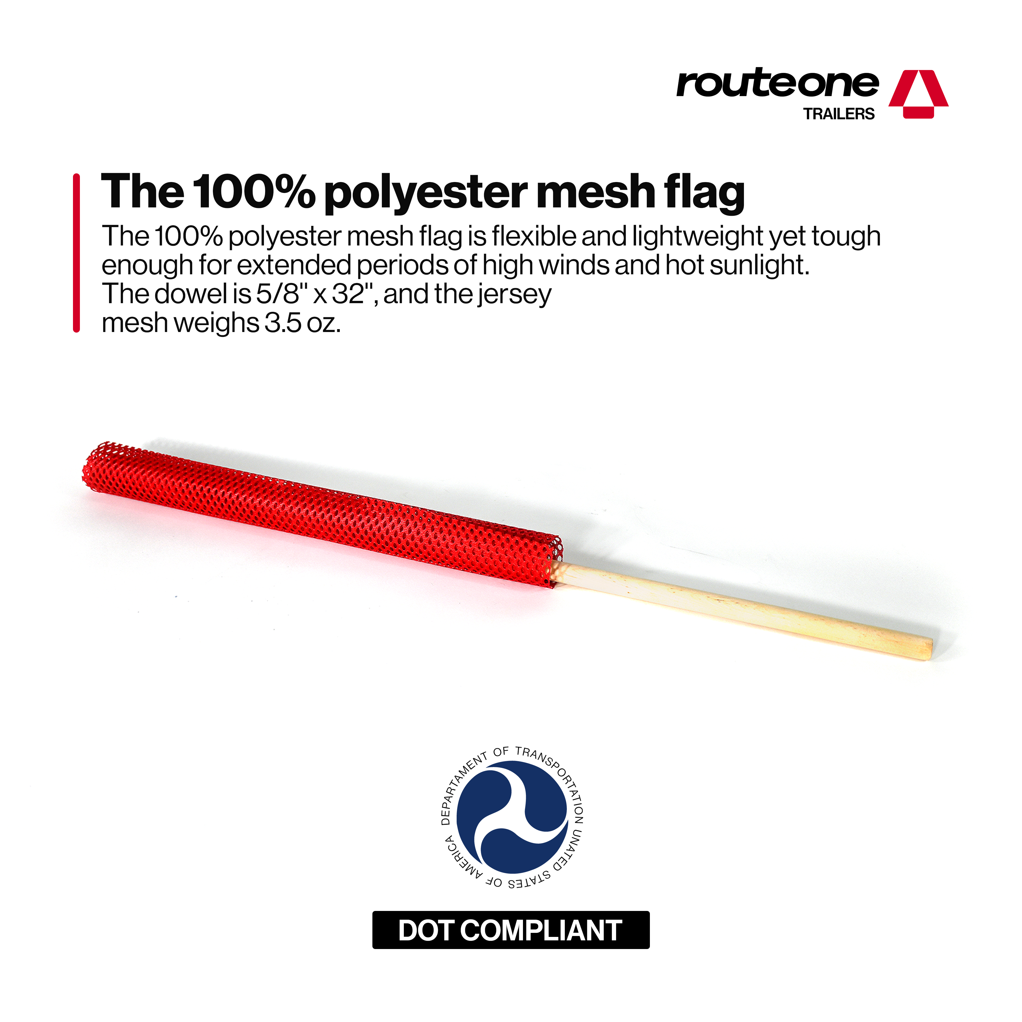 Vinyl Mesh Red Flag W Dowel