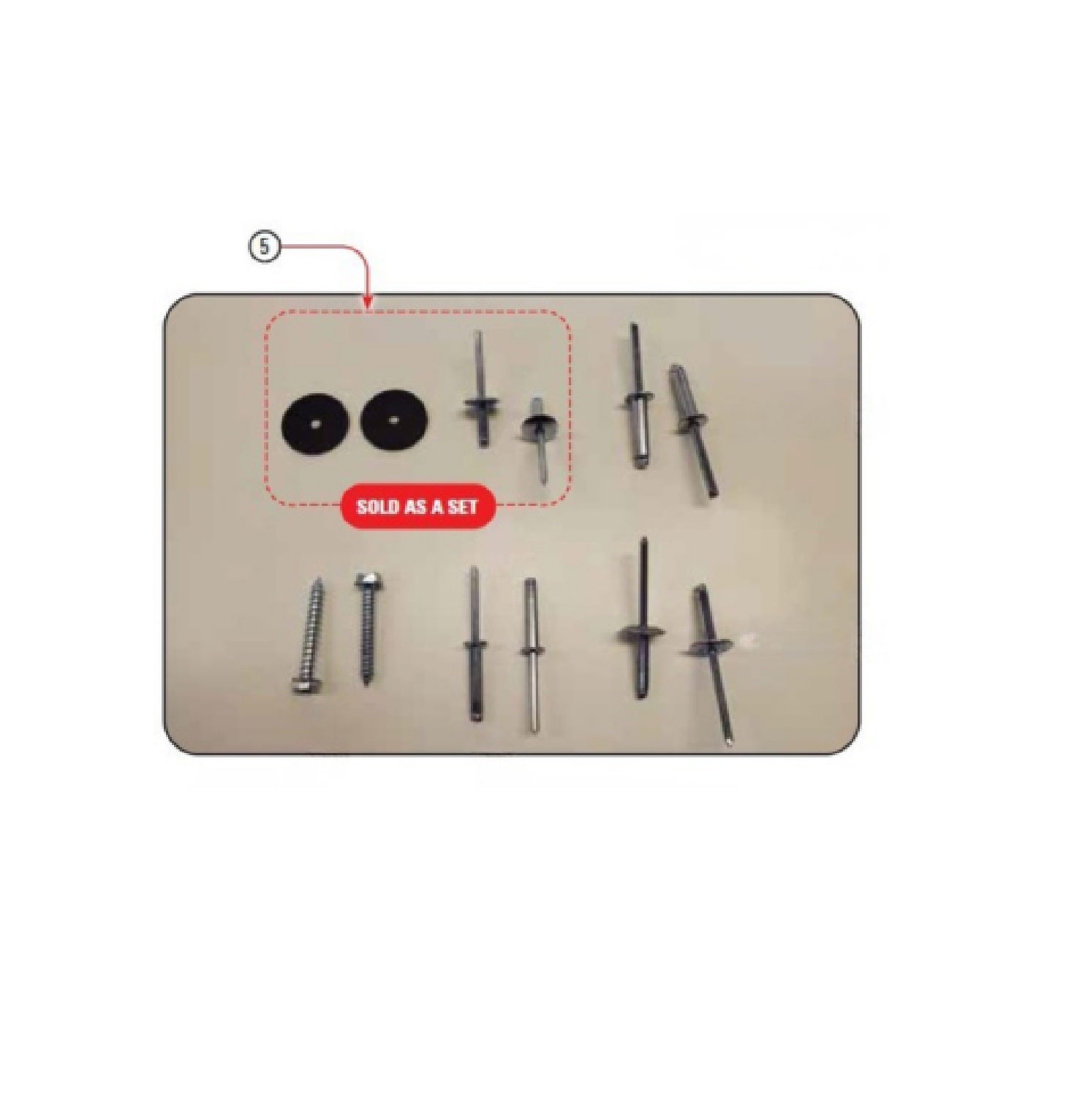 3/16” rivet and rubber washer for panels (Sold as a set)