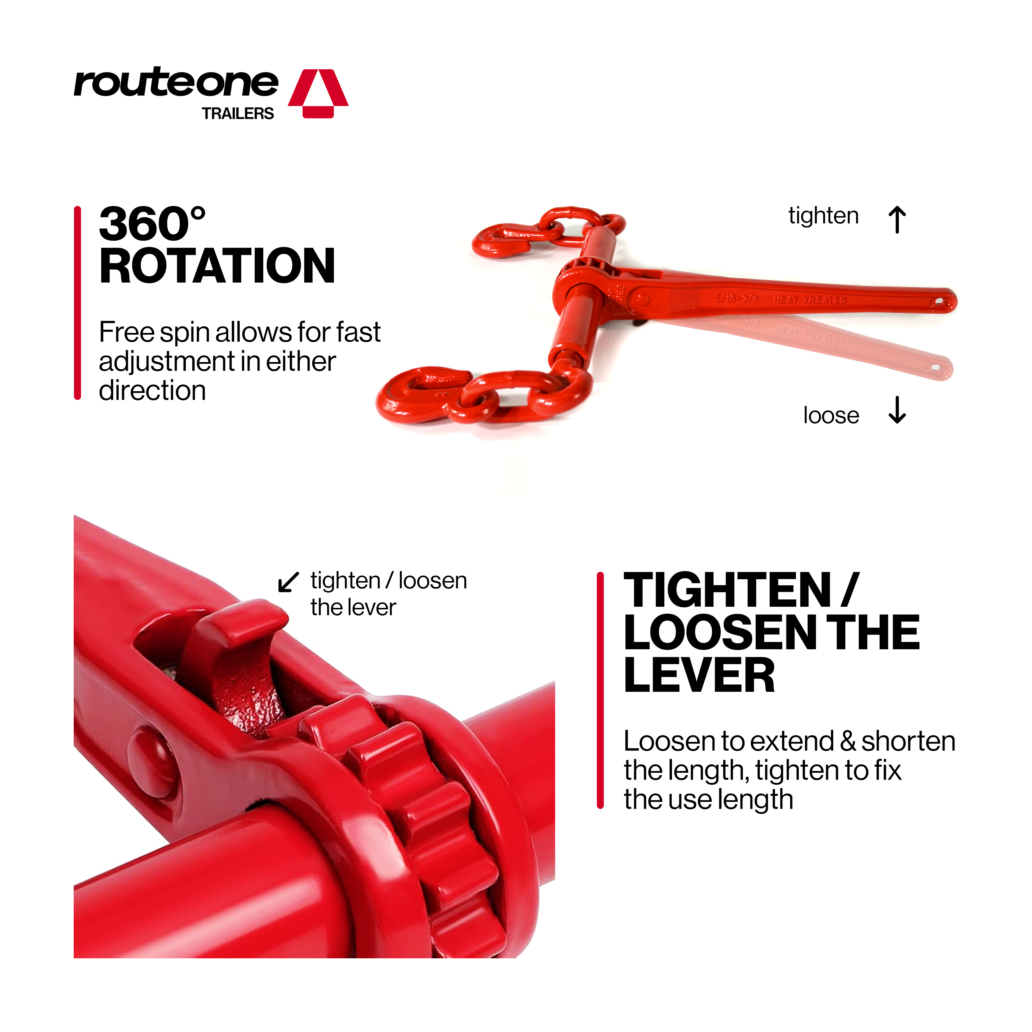 Ratchet Chain Binder 5/16" - 3/8" 5400LBS