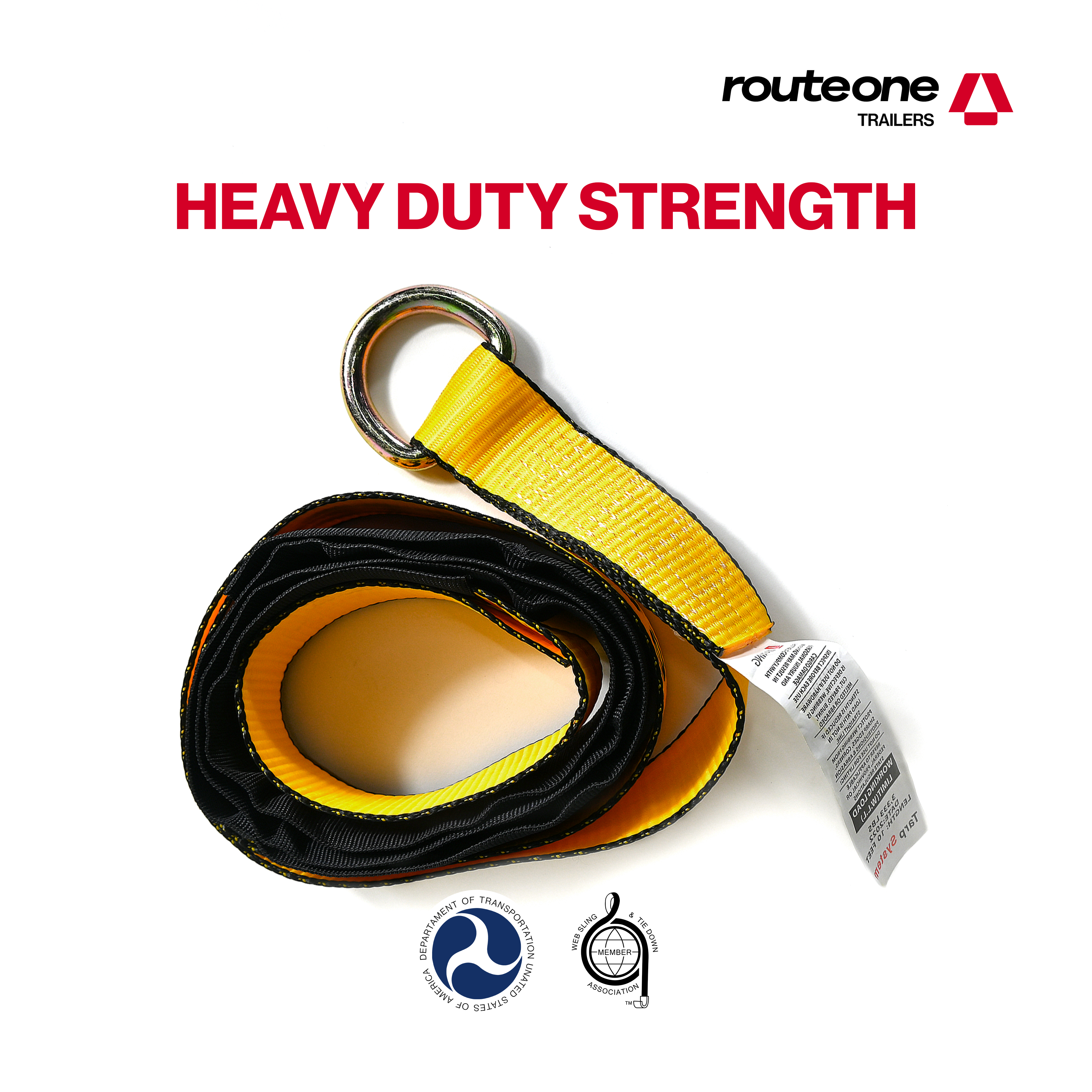 2" x 10' Wheel Strap w D Ring And Sleeve