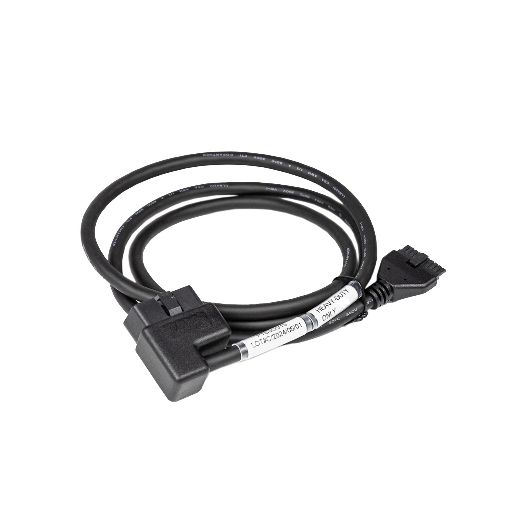 OBDII 16 Pin Heavy Duty Cable for PT-30 ELD Device - 16 pin OBDII IN / 10 pin OUT (2014 and Newer Volvo / Mack)