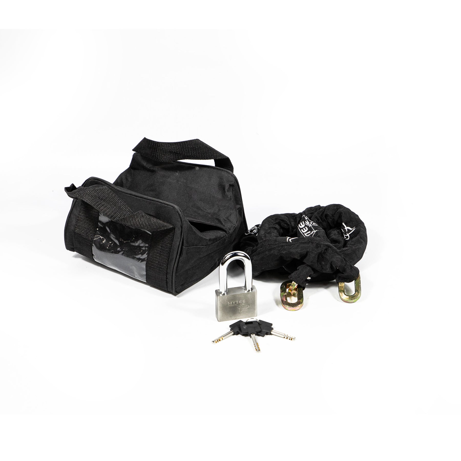 3/8" x 6' Security Hardened Square Link Chain w/ Cordura Cover & Anti-Cut Lock Carrying Case Route One Trailers