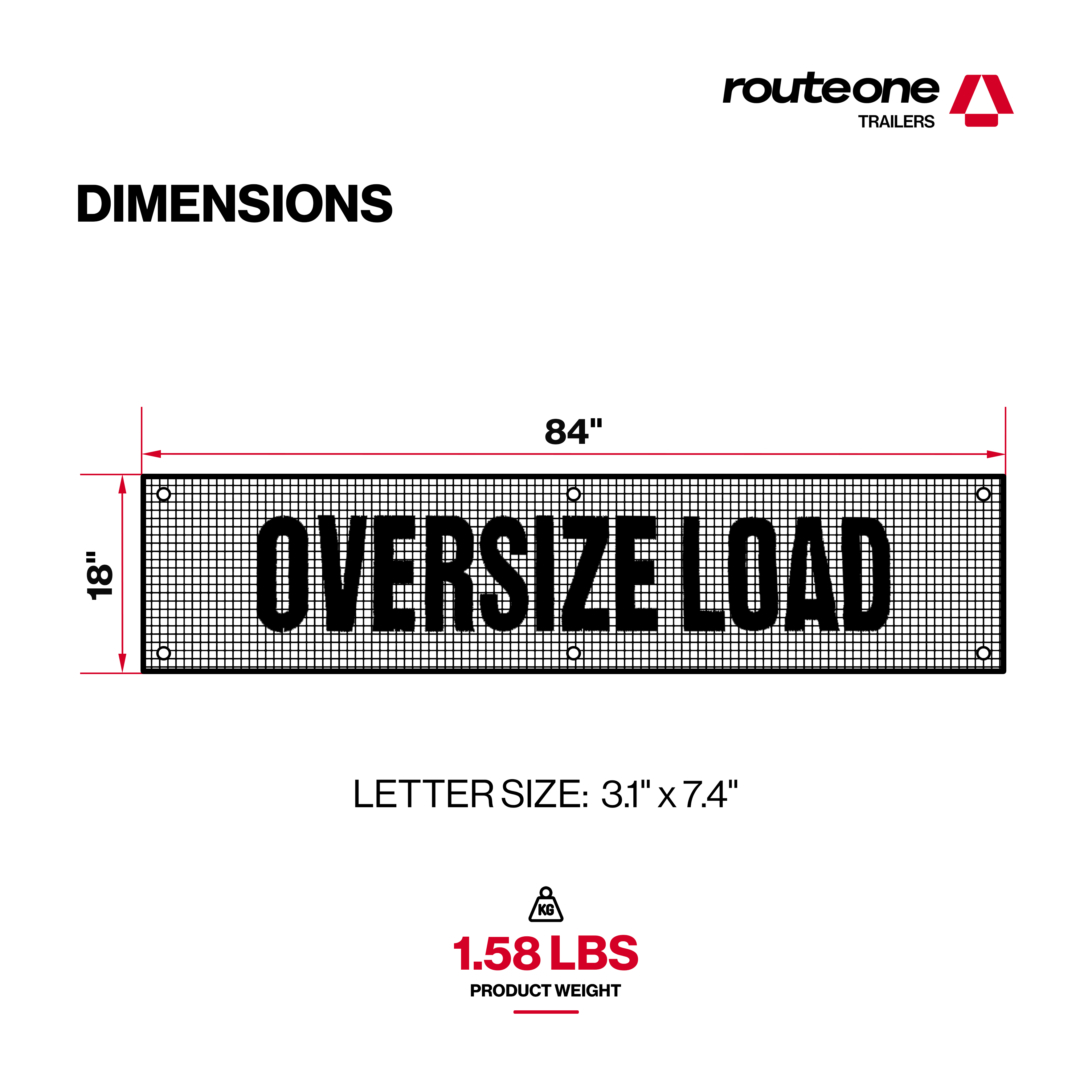18" x 84" Mesh OVERSIZE LOAD Banner
