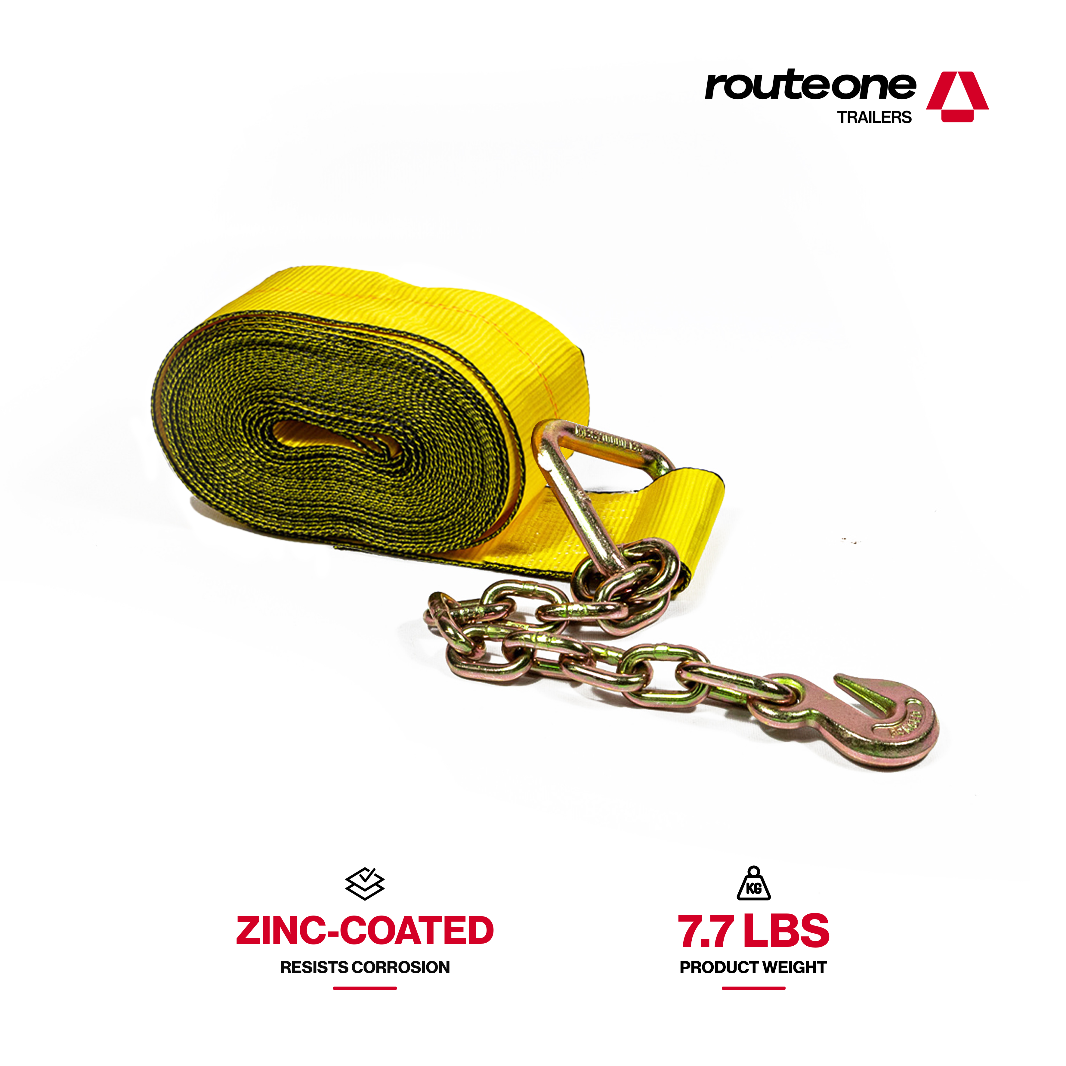 4" x 30' Winch Strap W Chain Anchor Tarp System