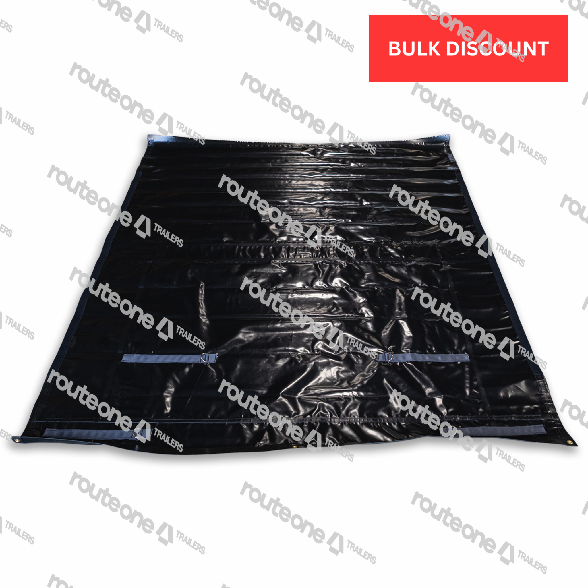 TarpStop: Fastrack Rear Curtain 106'' H System 108'' W Black Route One Trailers