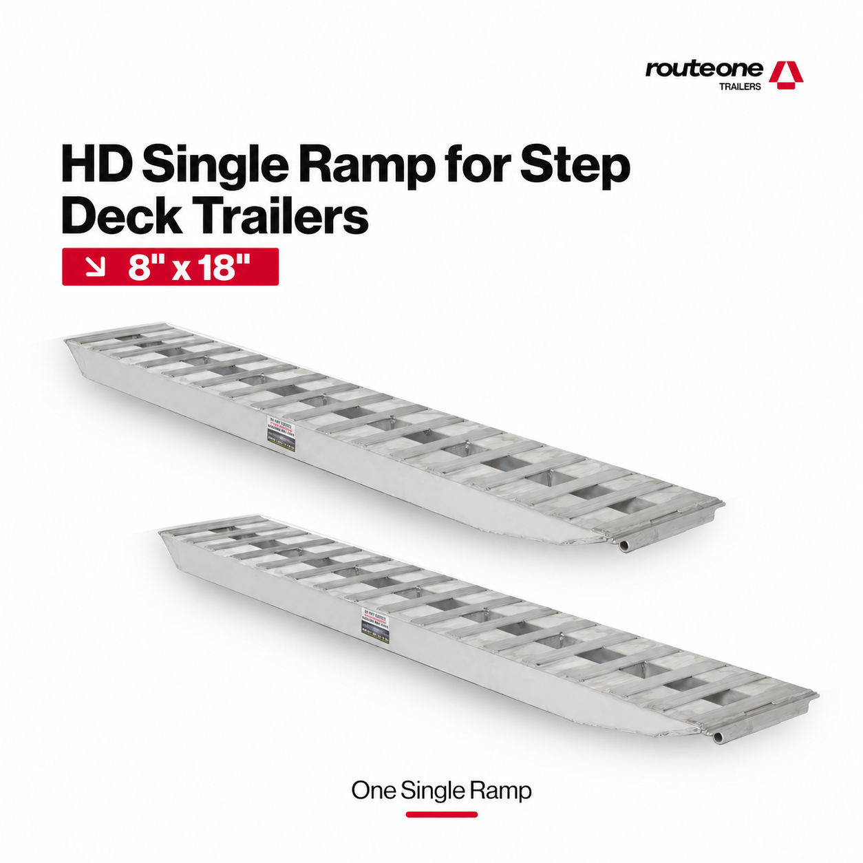 HD Ramps 18” x 96” Step Deck Trailer Ramps Route One Trailers