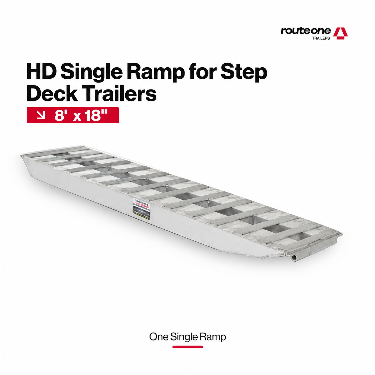 HD Ramps 8' x 18” Step Deck Trailer Ramps Route One Trailers
