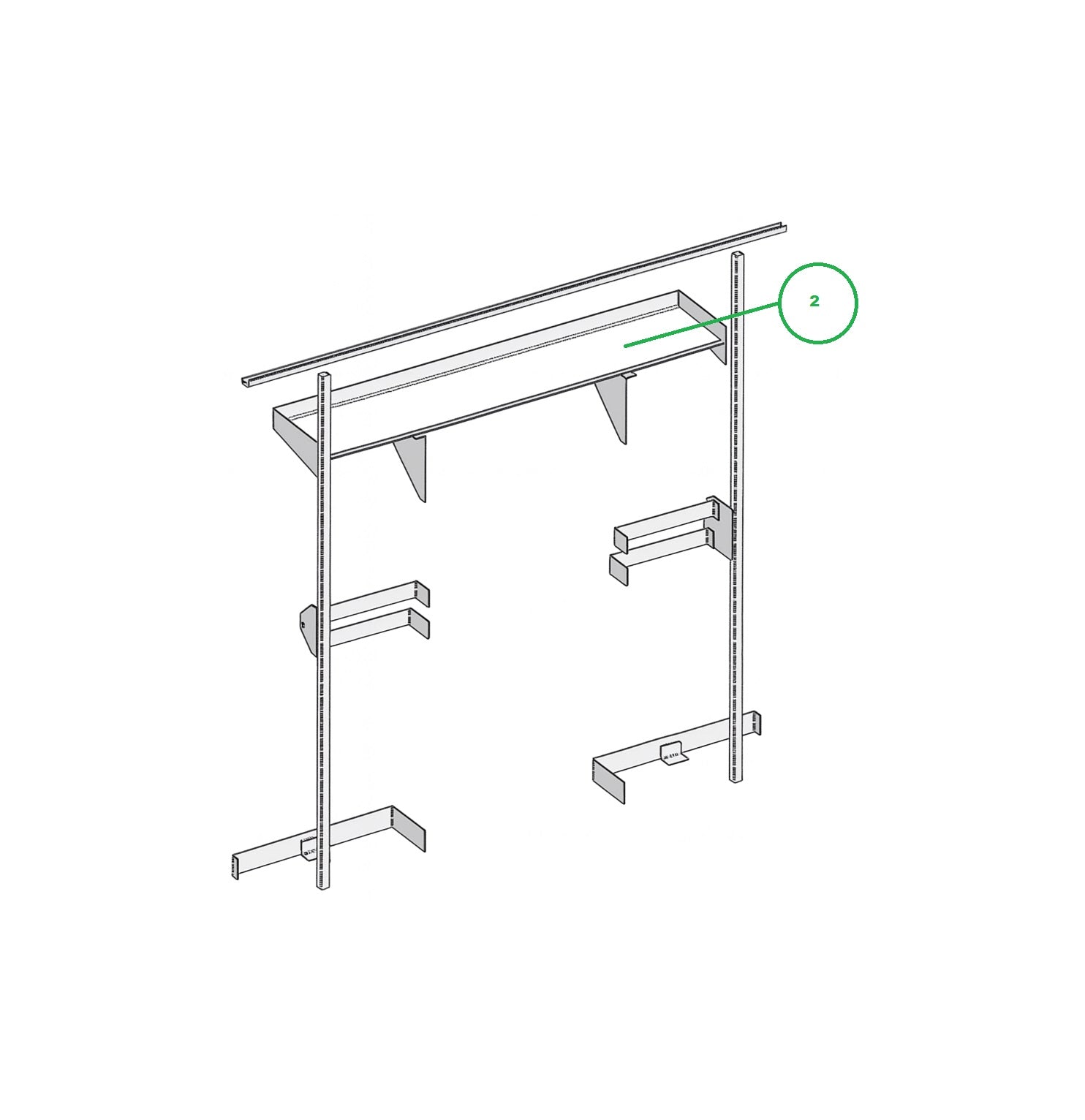 Upper Storage Assembly with Mounting Brackets