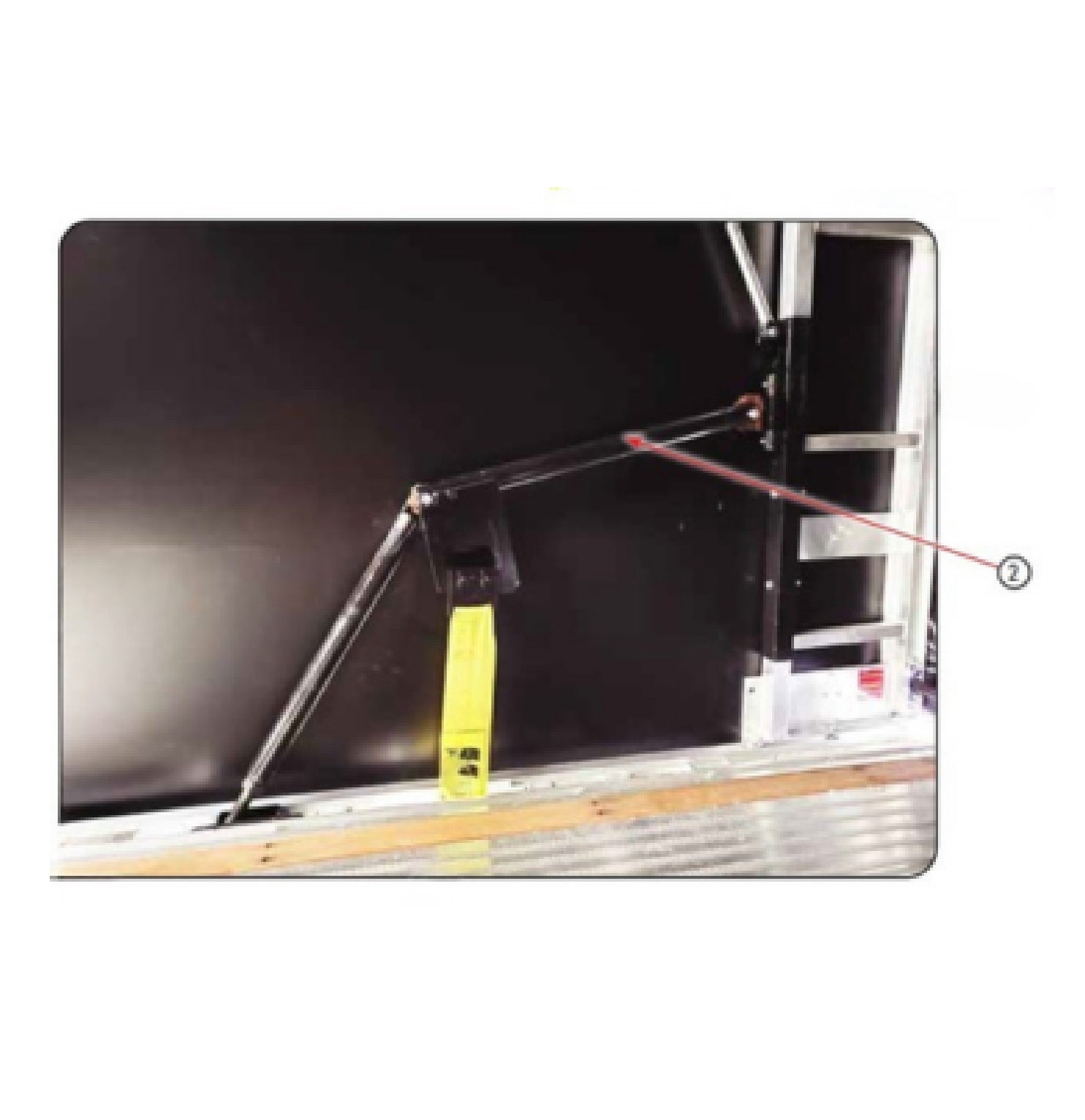 Vertical post and hinge right (passenger side)